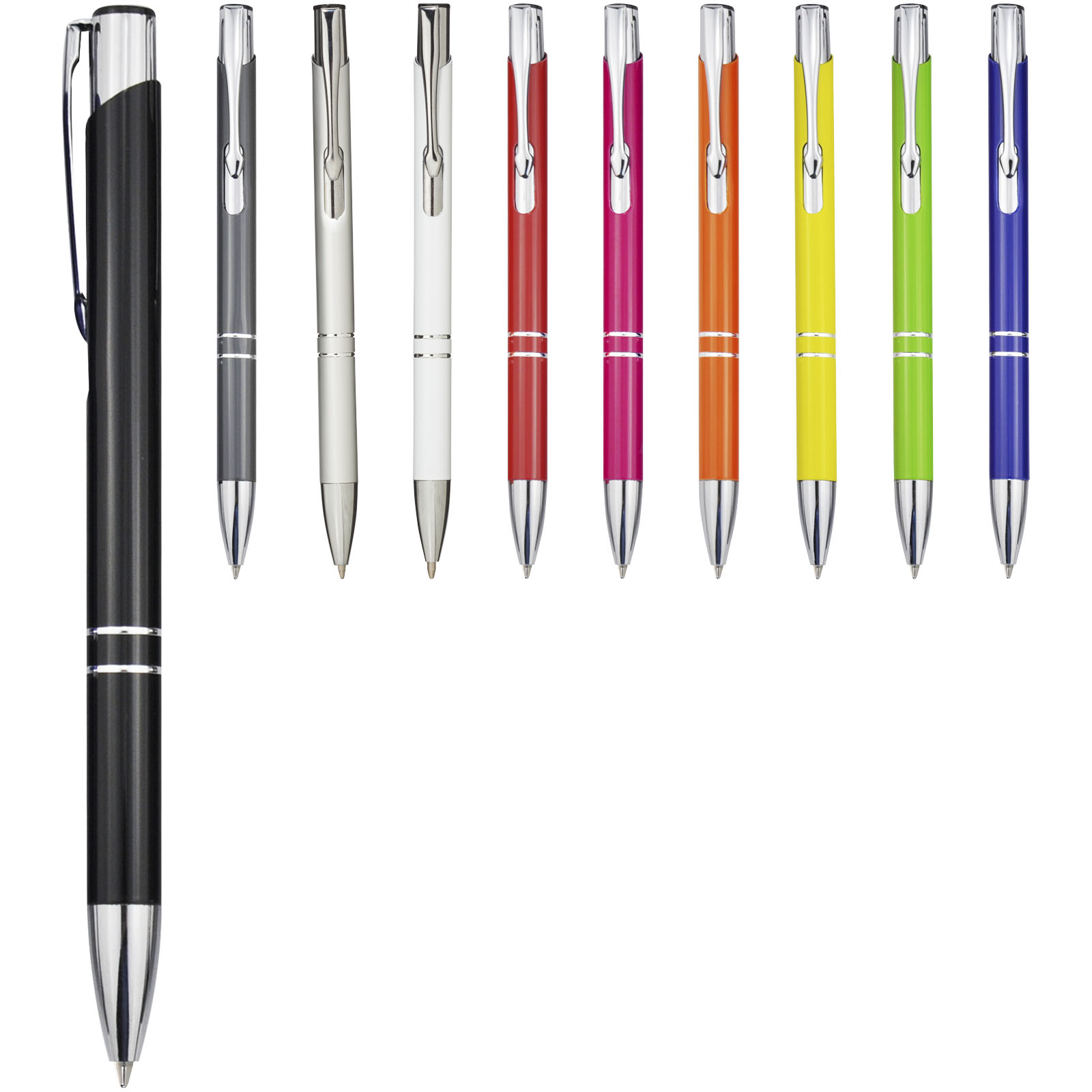 Stylo bille rétractable en aluminium Moneta (encre noire)