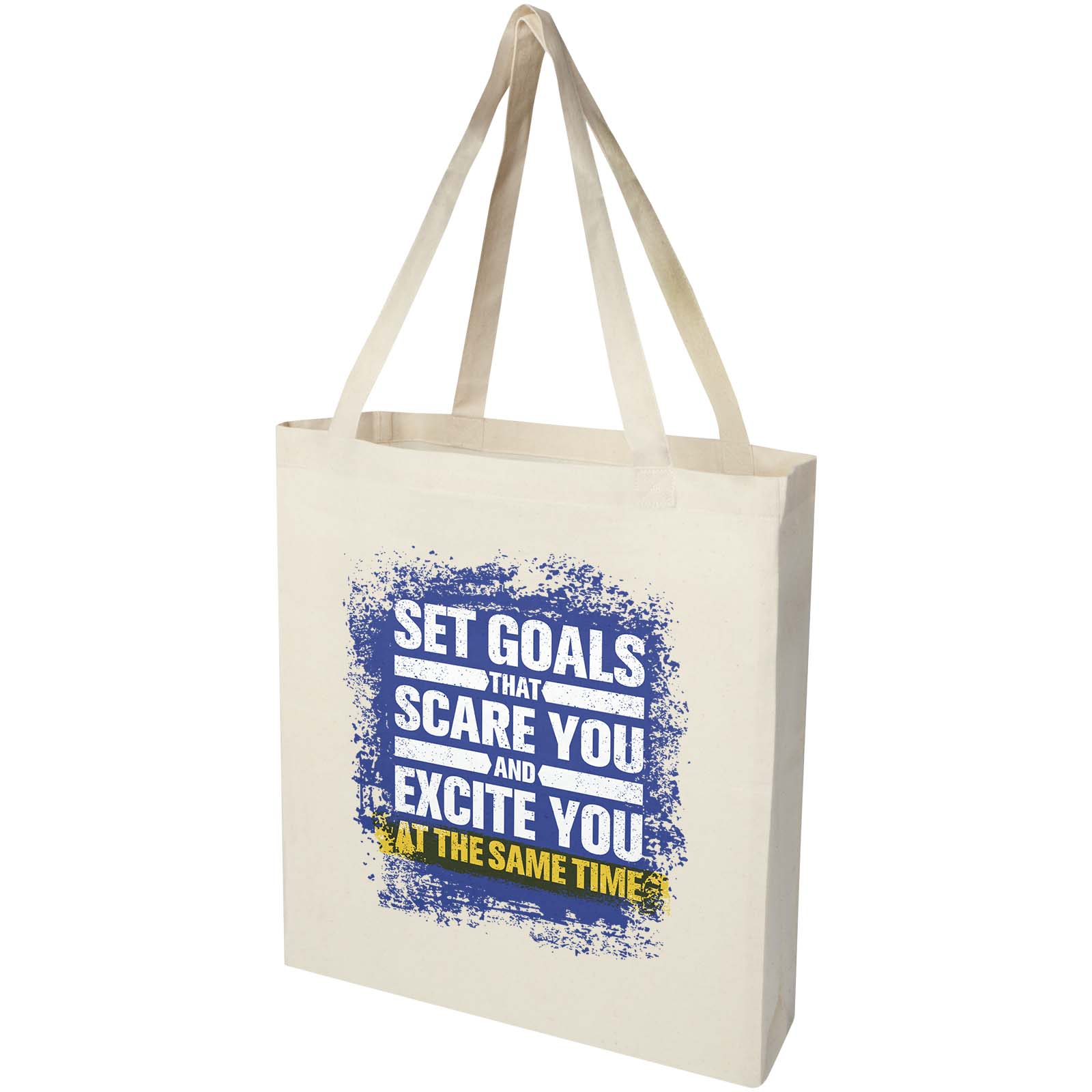 Sac shopping à soufflets Madras en coton recyclé 140 g/m² certifié GRS 12L