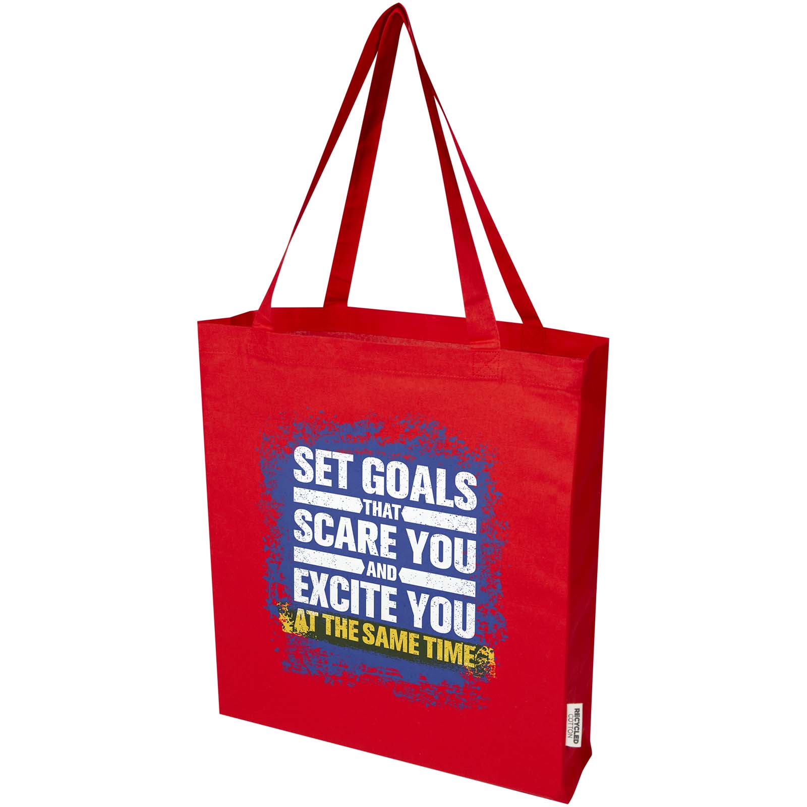 Sac shopping à soufflets Madras en coton recyclé 140 g/m² certifié GRS 12L
