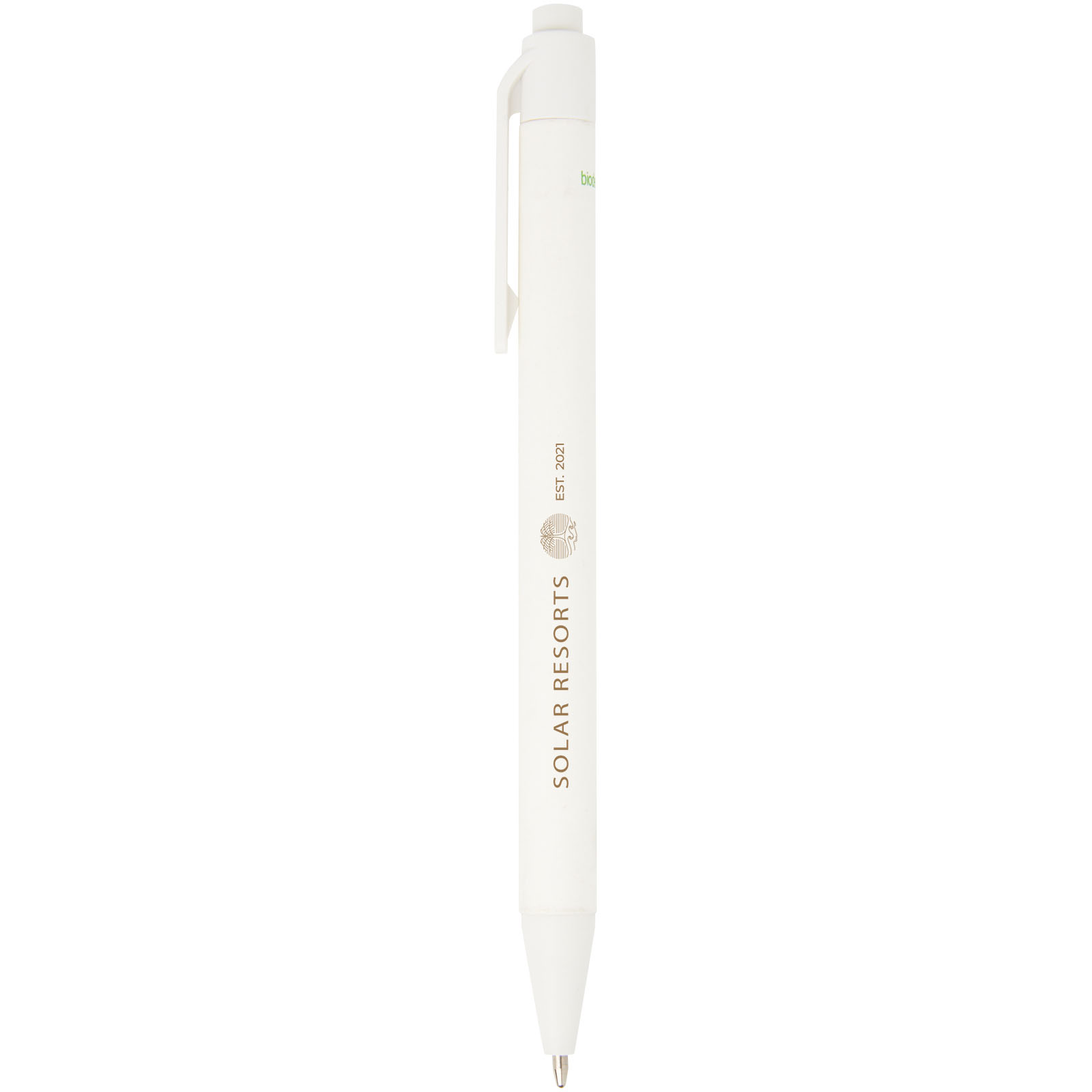 Stylo bille Chartik monochromatique en papier recyclé avec finition mate (encre noire)
