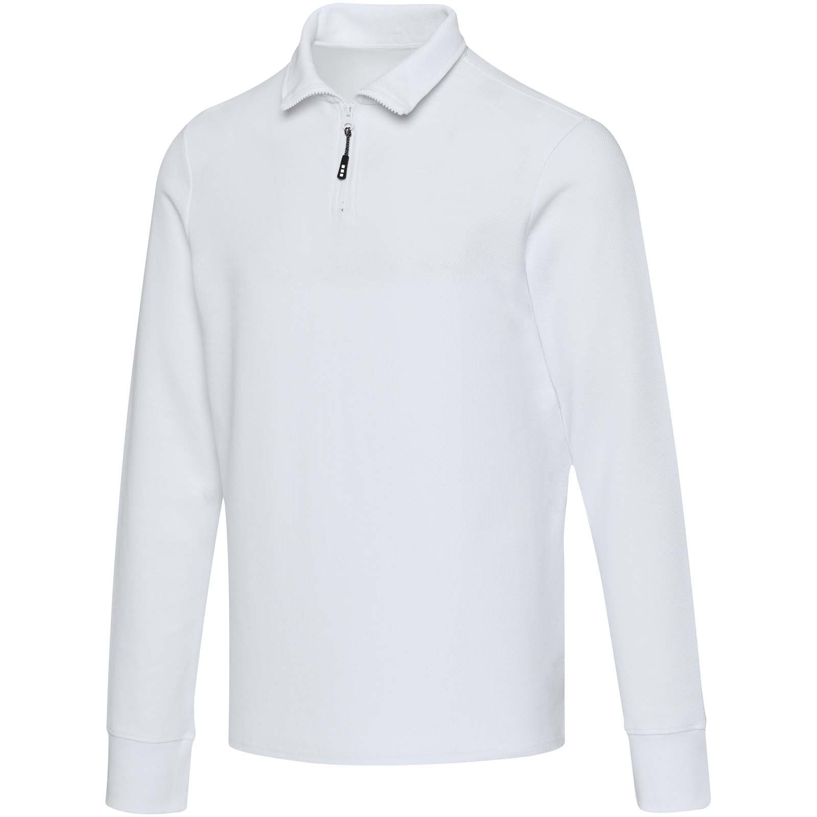 Elevate Polo unisexe de 245 g/m² Apollo à manches longues et demi fermeture éclair