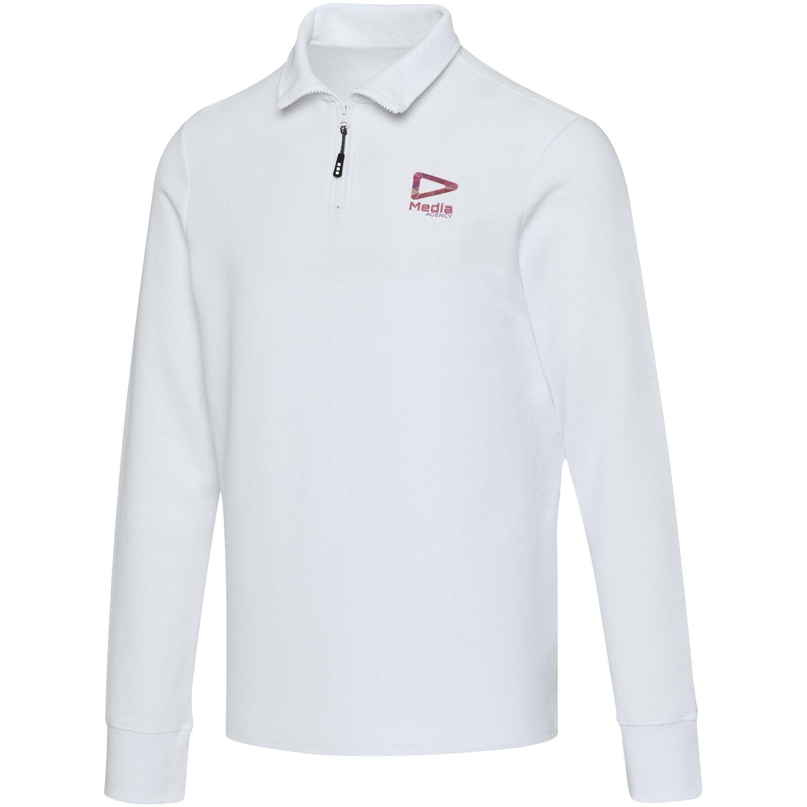 Elevate Polo unisexe de 245 g/m² Apollo à manches longues et demi fermeture éclair