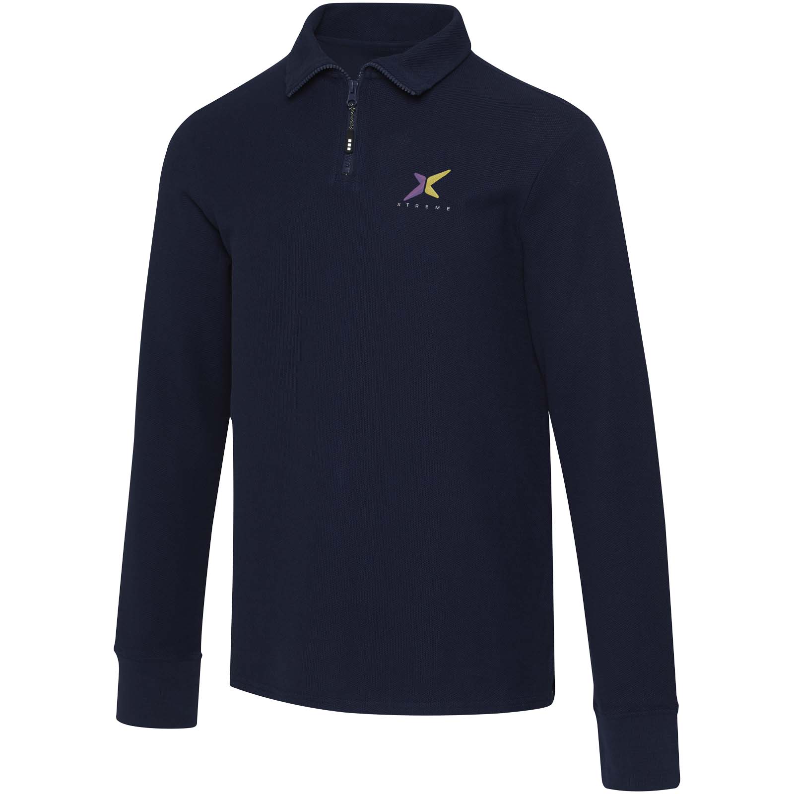 Elevate Polo unisexe de 245 g/m² Apollo à manches longues et demi fermeture éclair