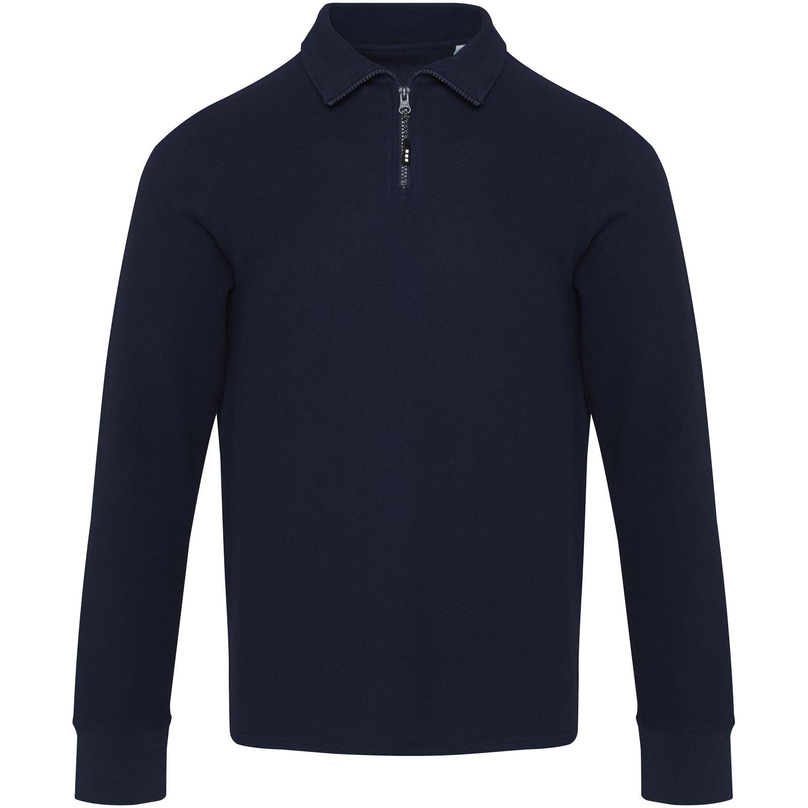 Elevate Polo unisexe de 245 g/m² Apollo à manches longues et demi fermeture éclair