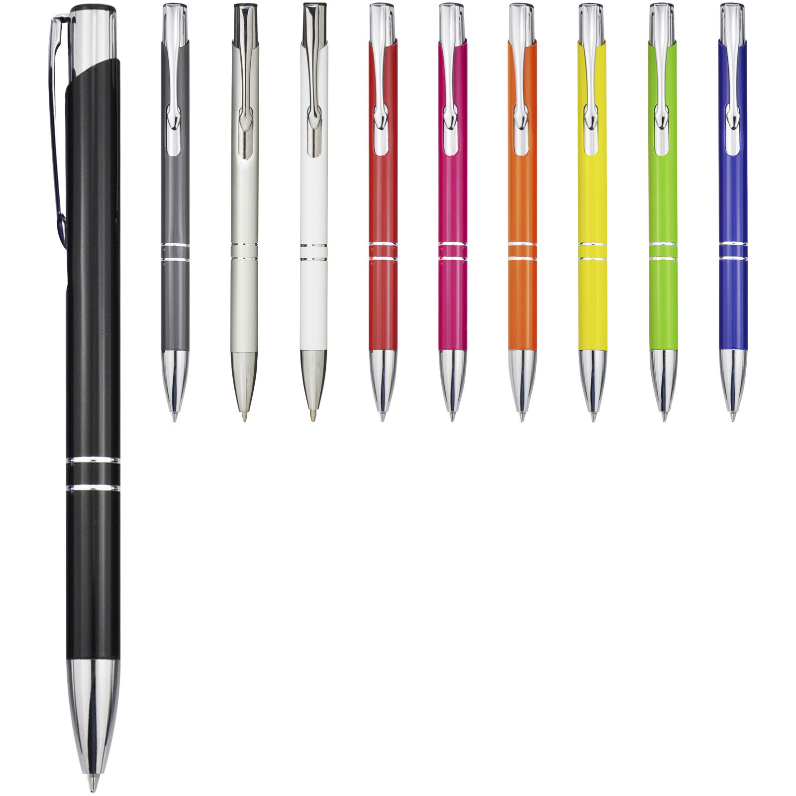 Stylo bille rétractable en aluminium Moneta (encre bleue)