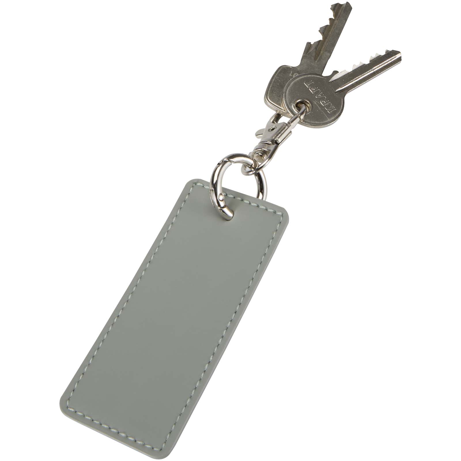 Porte-clés rectangulaire à breloques en matériaux recyclés certifié GRS Resi Plus
