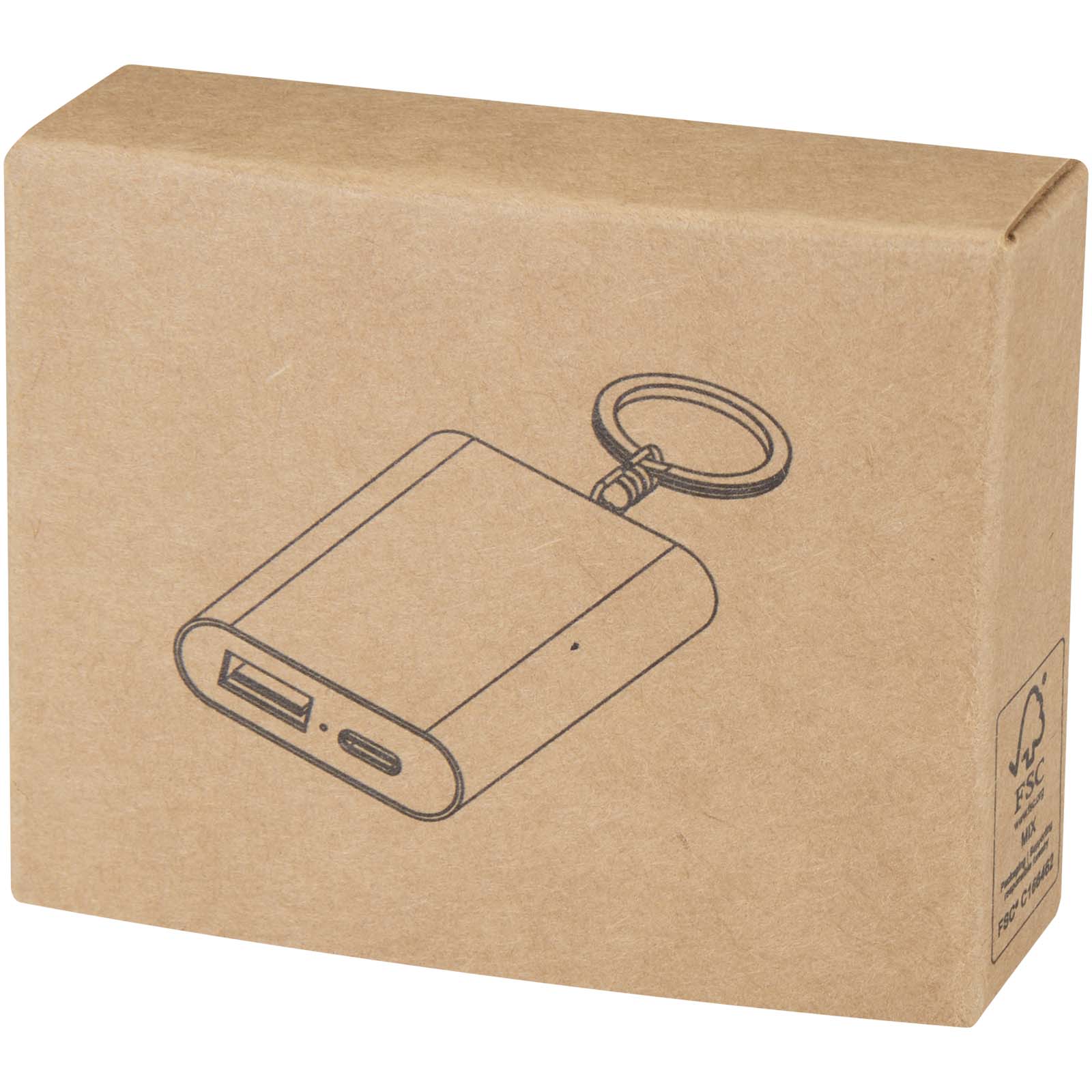 Batterie de secours Arcturus en aluminium recyclé de 2 000 mAh avec porte-clés