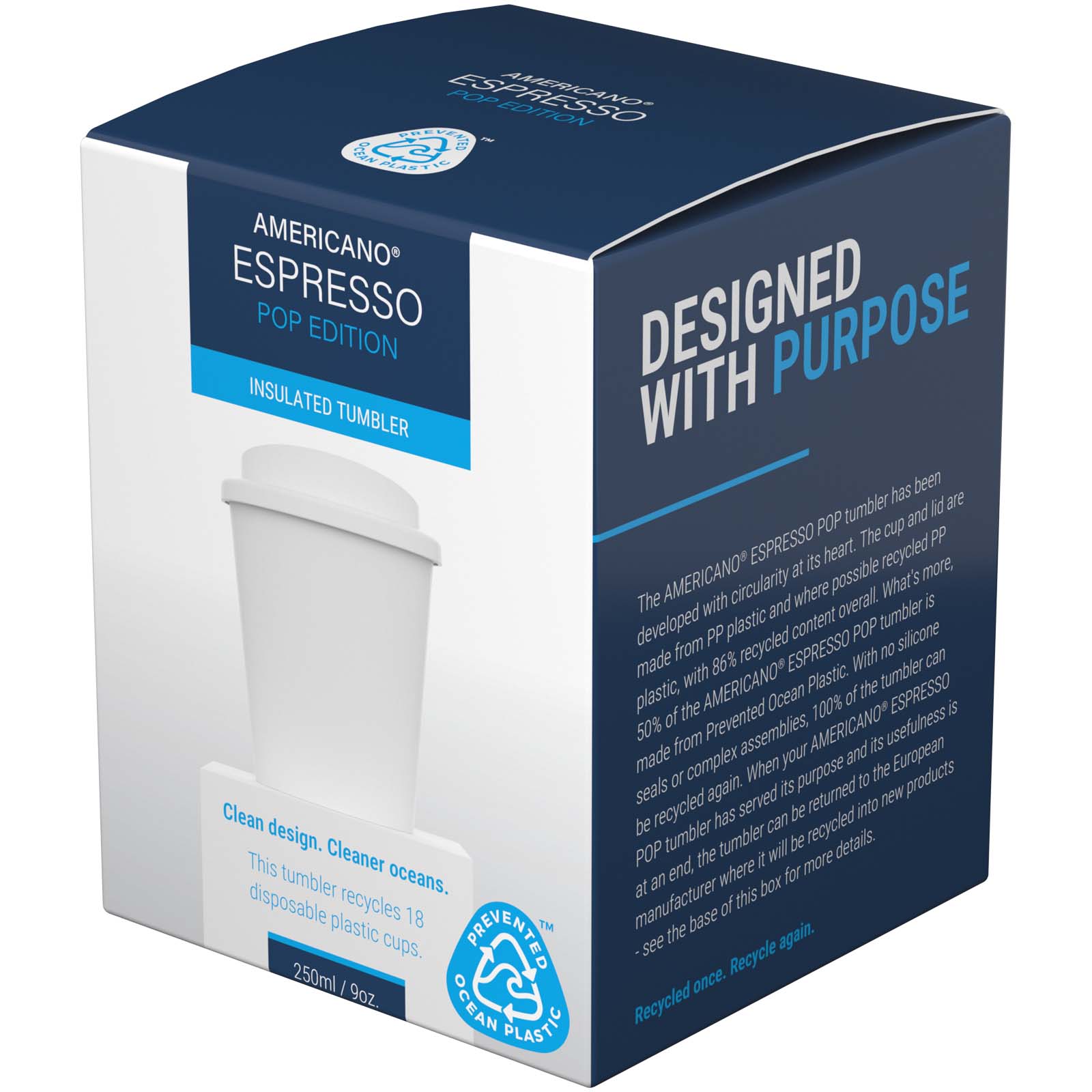 Americano® Espresso POP gobelet de 250 ml avec couvercle anti-éclaboussures