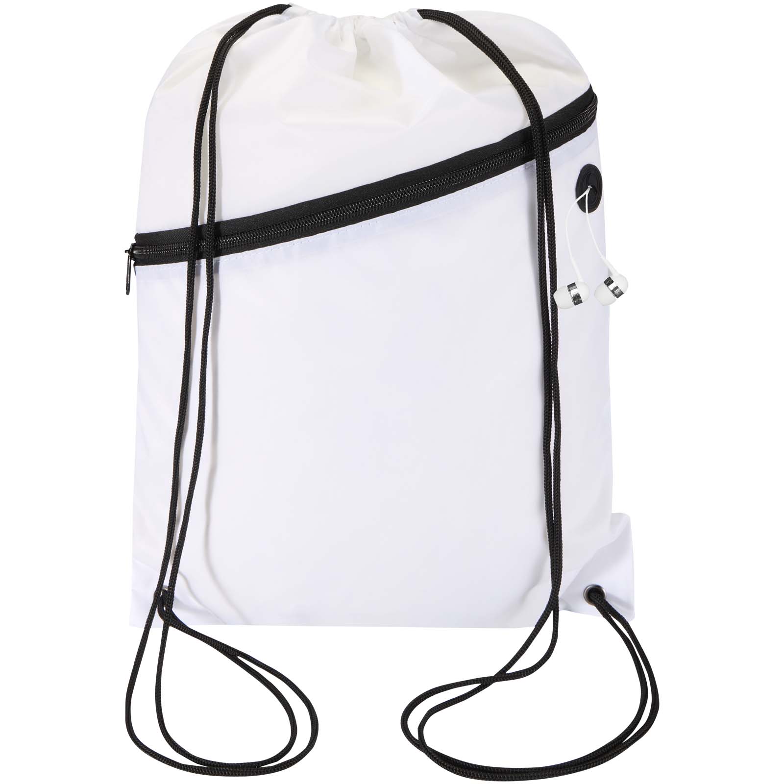 Sac à cordon Oriole en RPET avec poche avant zippée, 5 L