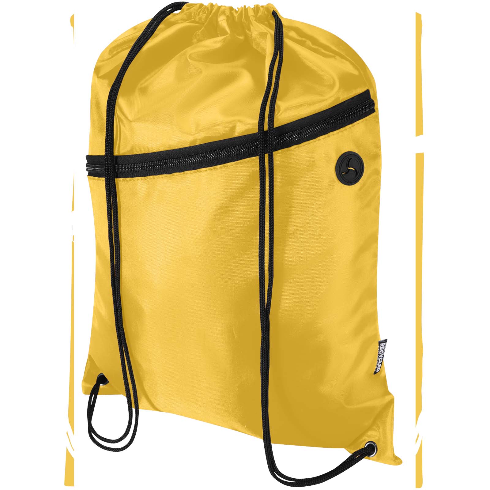 Sac à cordon Oriole en RPET avec poche avant zippée, 5 L