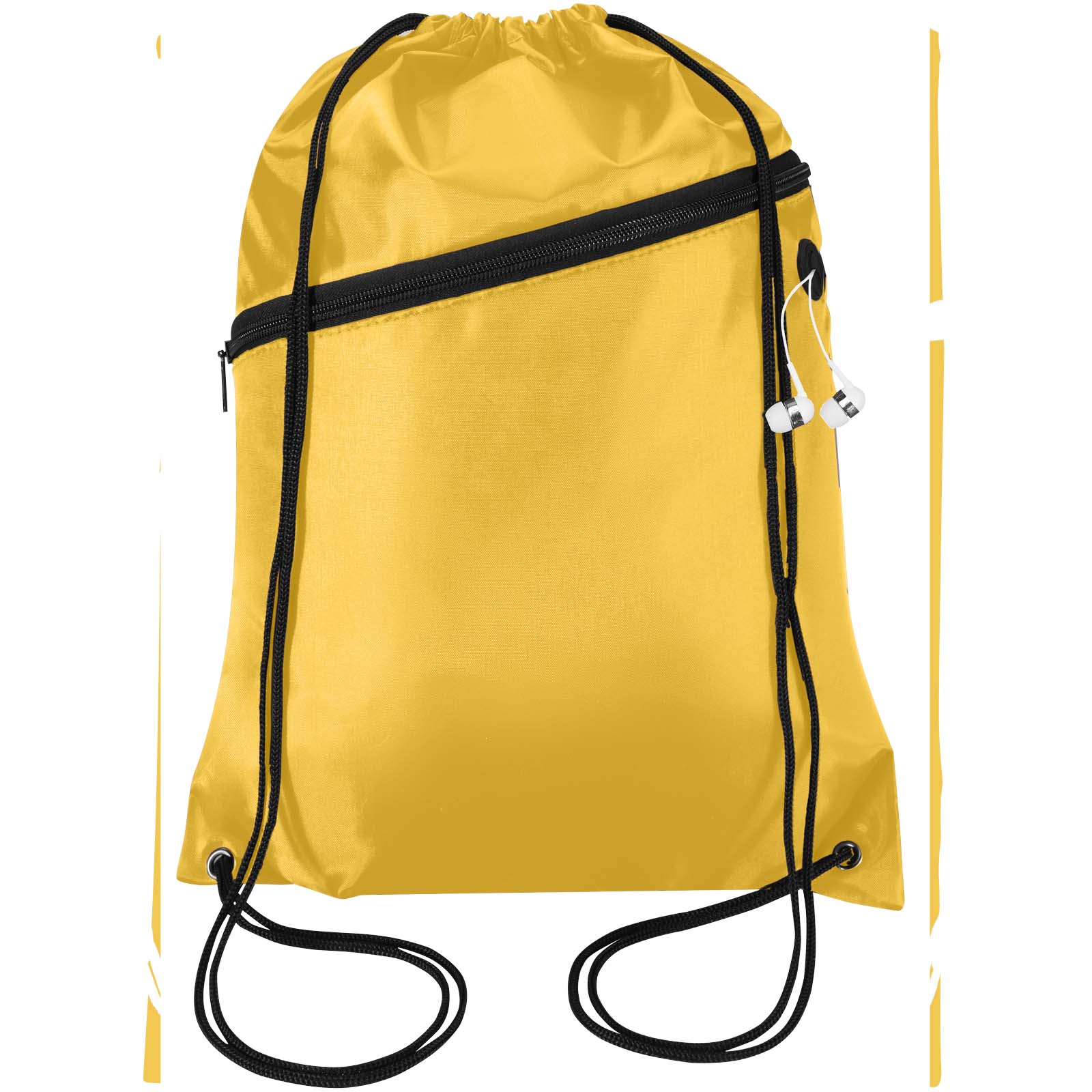 Sac à cordon Oriole en RPET avec poche avant zippée, 5 L