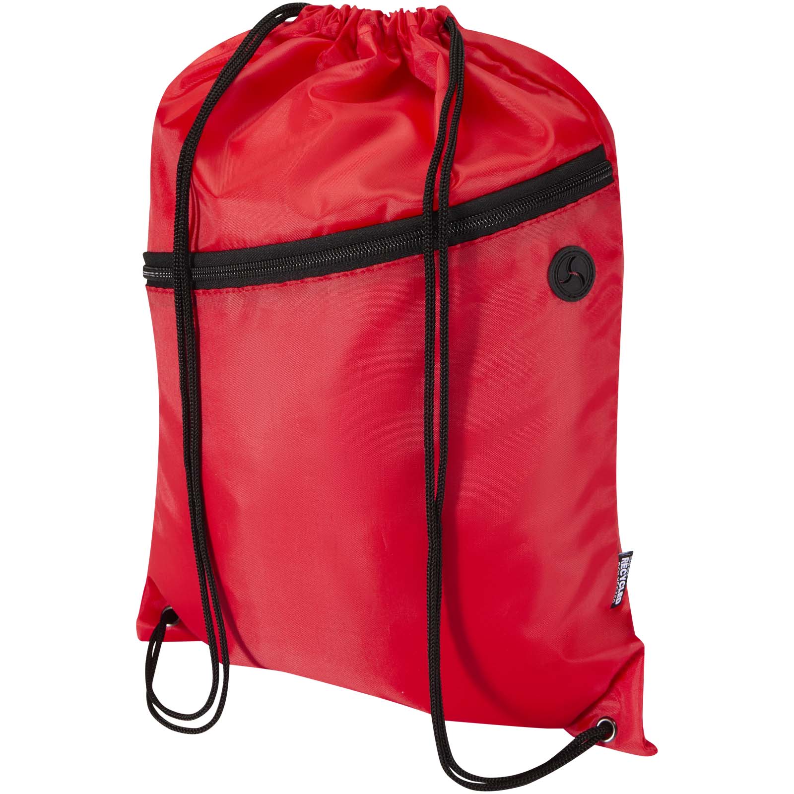 Sac à cordon Oriole en RPET avec poche avant zippée, 5 L