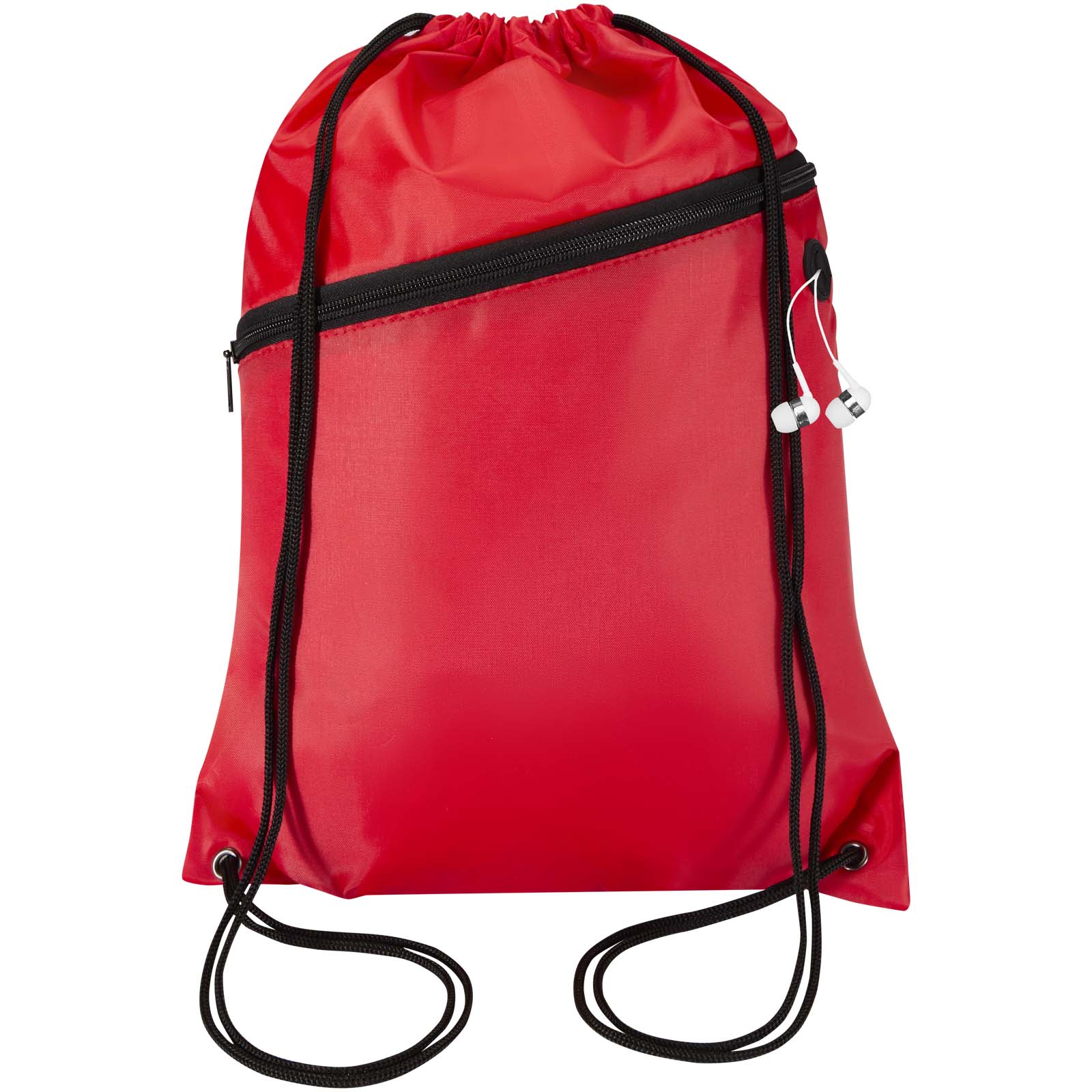 Sac à cordon Oriole en RPET avec poche avant zippée, 5 L