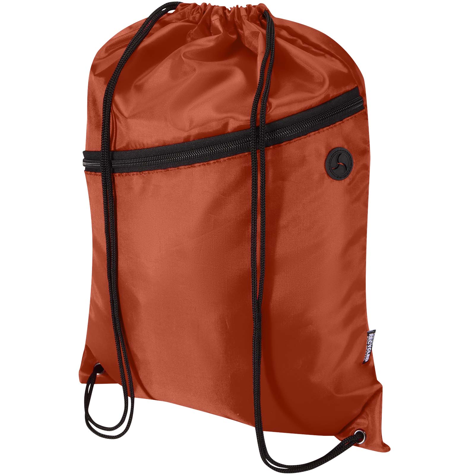 Sac à cordon Oriole en RPET avec poche avant zippée, 5 L