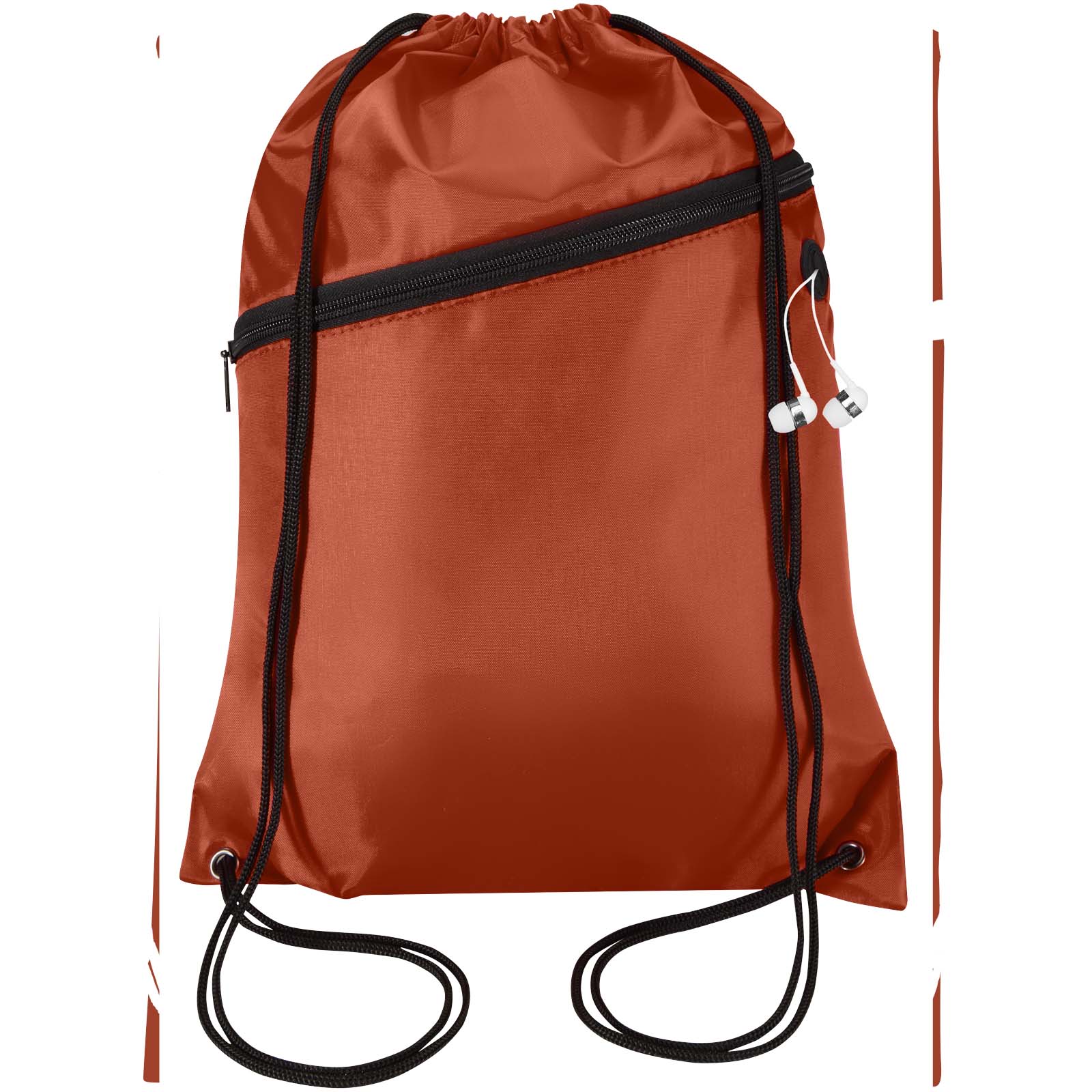 Sac à cordon Oriole en RPET avec poche avant zippée, 5 L