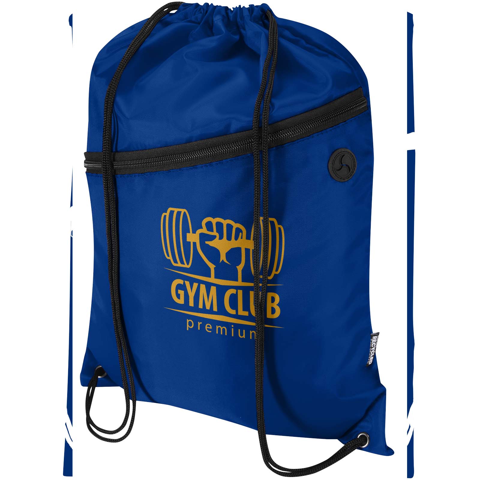 Sac à cordon Oriole en RPET avec poche avant zippée, 5 L