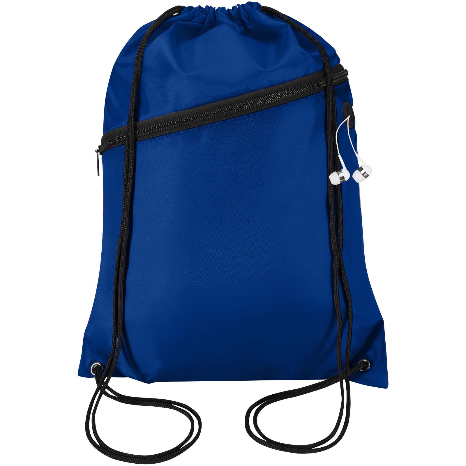 Sac à cordon Oriole en RPET avec poche avant zippée, 5 L