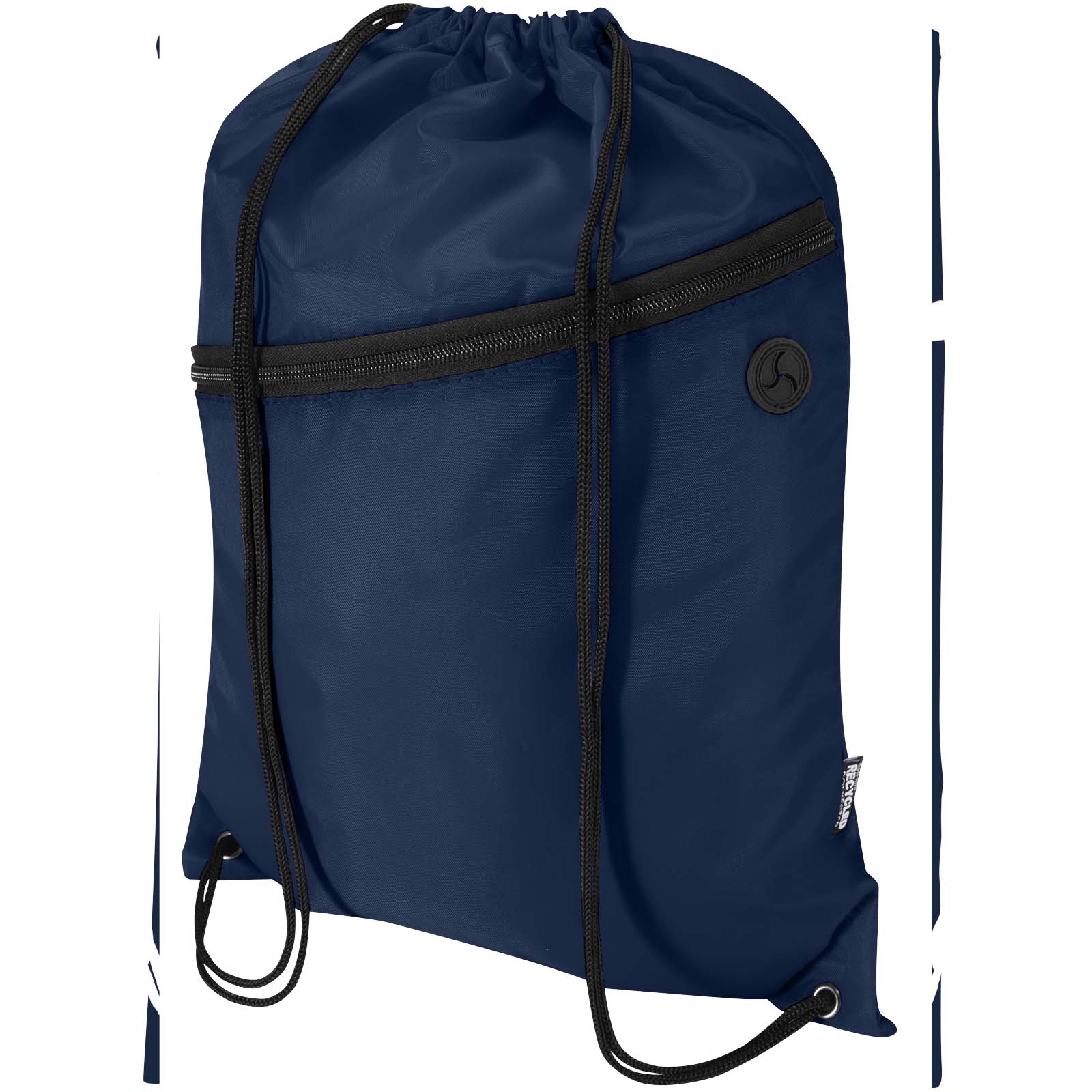 Sac à cordon Oriole en RPET avec poche avant zippée, 5 L