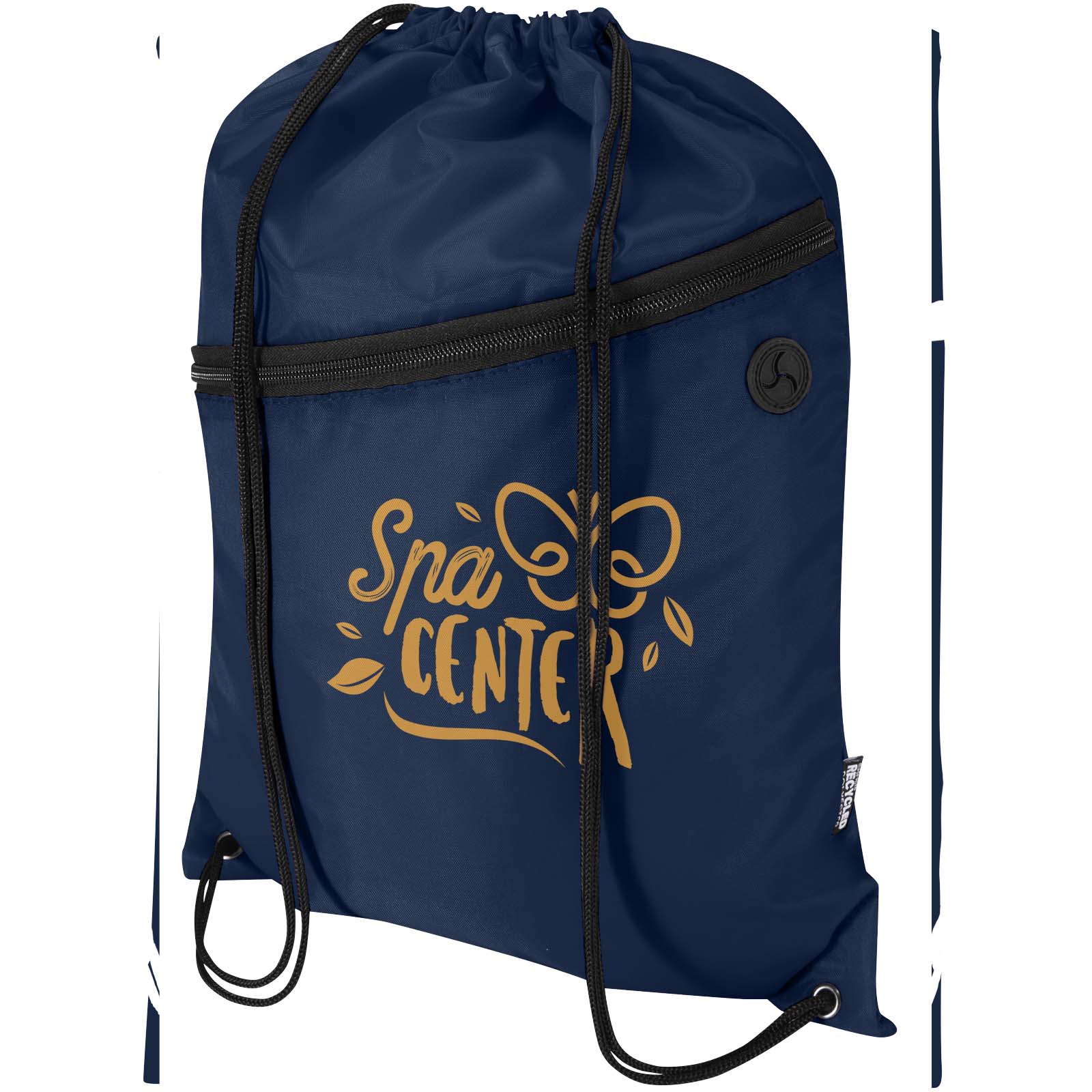 Sac à cordon Oriole en RPET avec poche avant zippée, 5 L