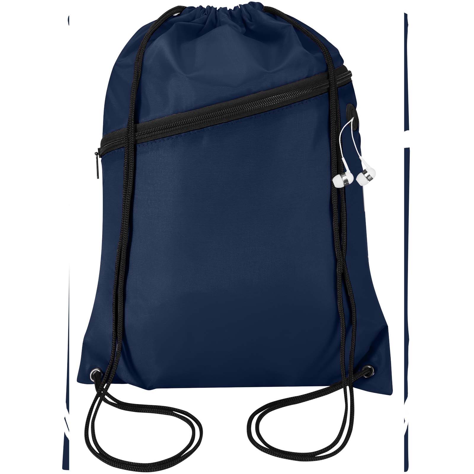 Sac à cordon Oriole en RPET avec poche avant zippée, 5 L