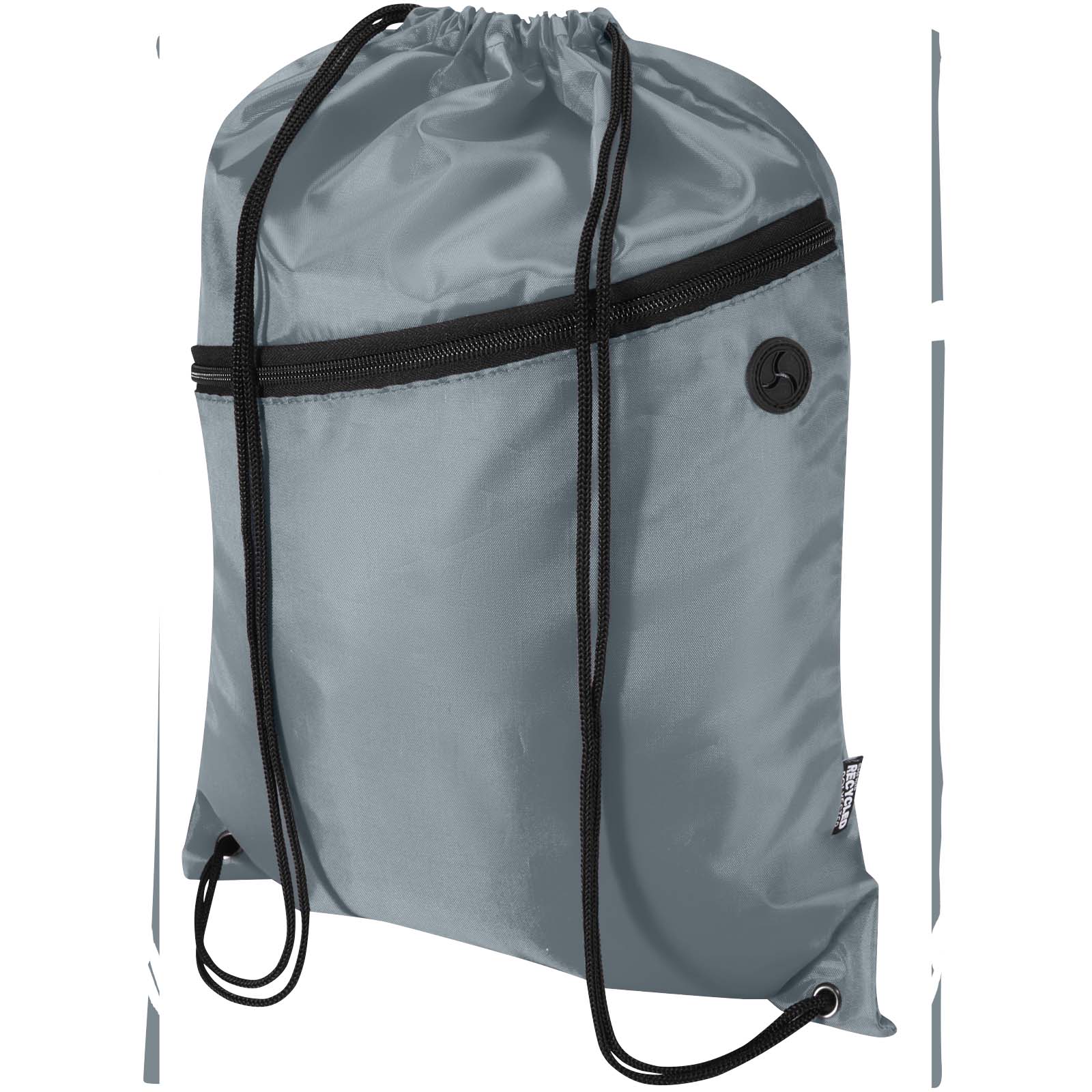 Sac à cordon Oriole en RPET avec poche avant zippée, 5 L