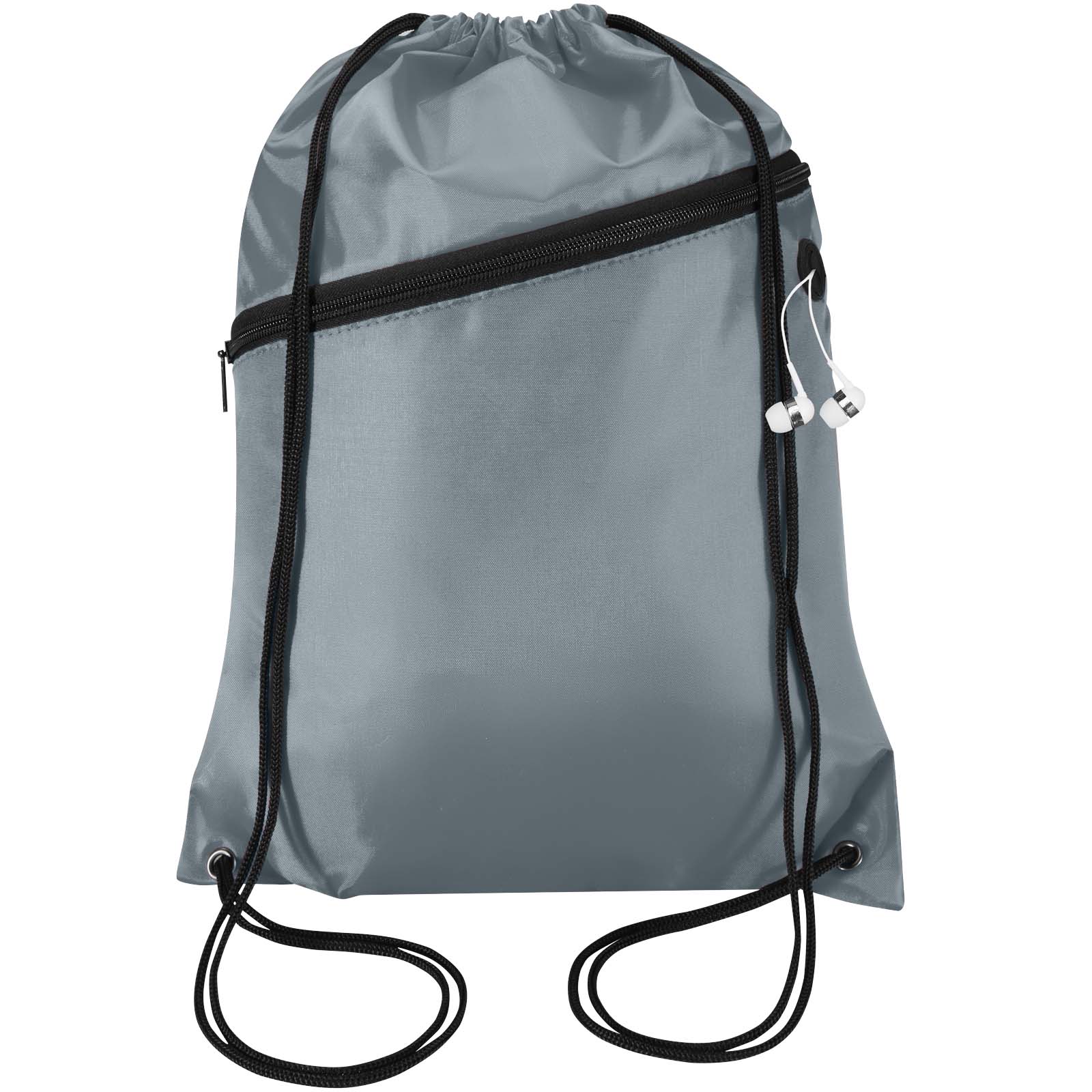 Sac à cordon Oriole en RPET avec poche avant zippée, 5 L