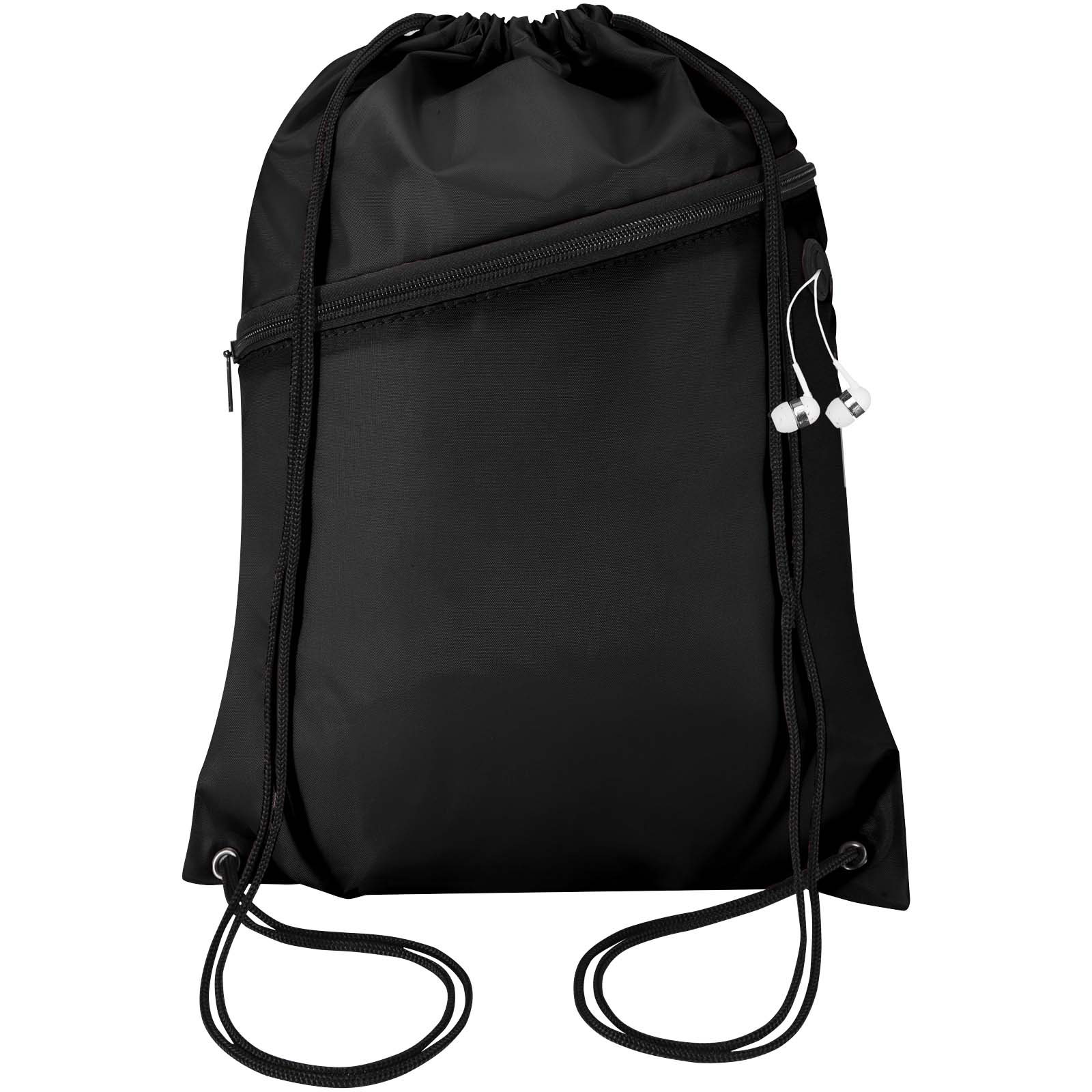 Sac à cordon Oriole en RPET avec poche avant zippée, 5 L
