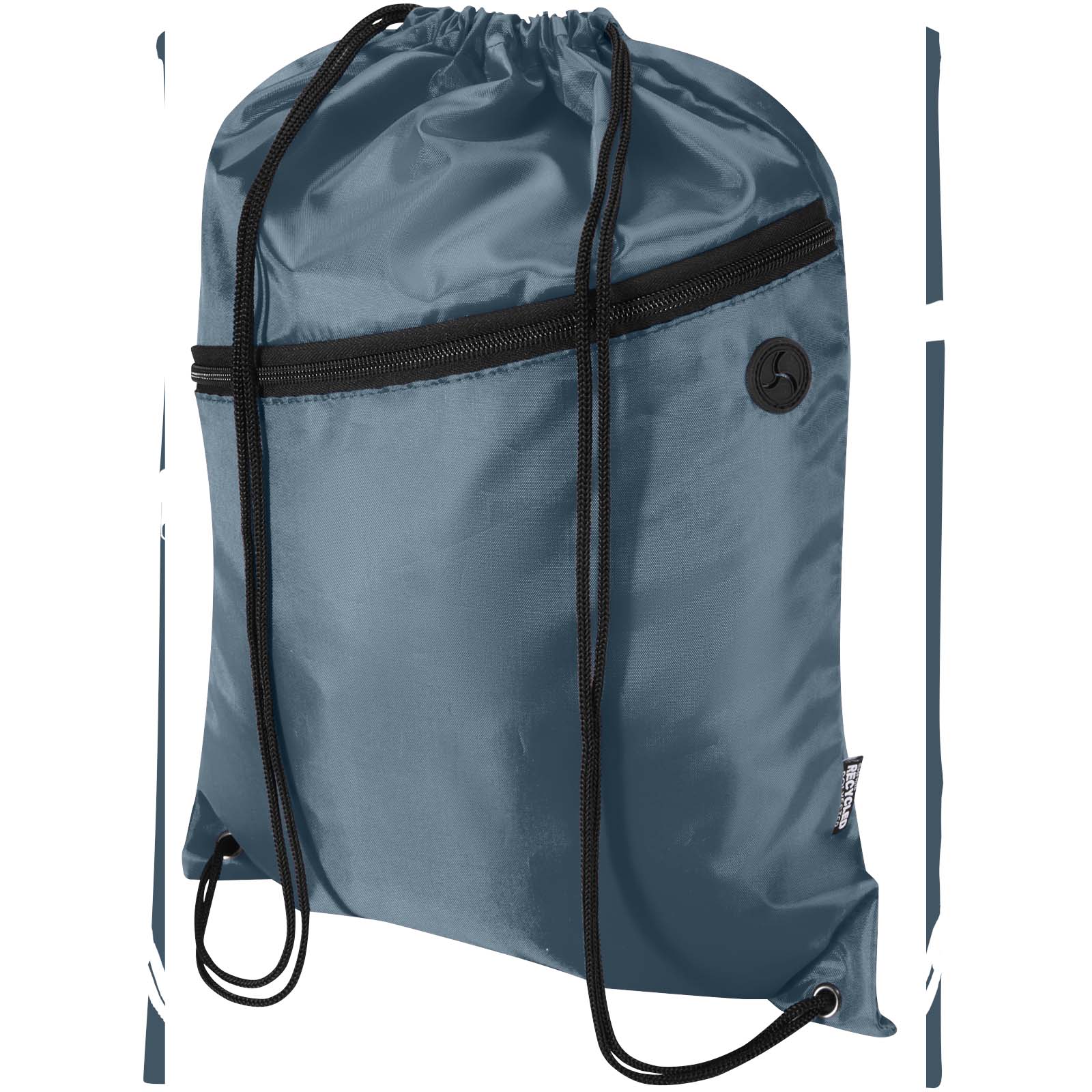 Sac à cordon Oriole en RPET avec poche avant zippée, 5 L