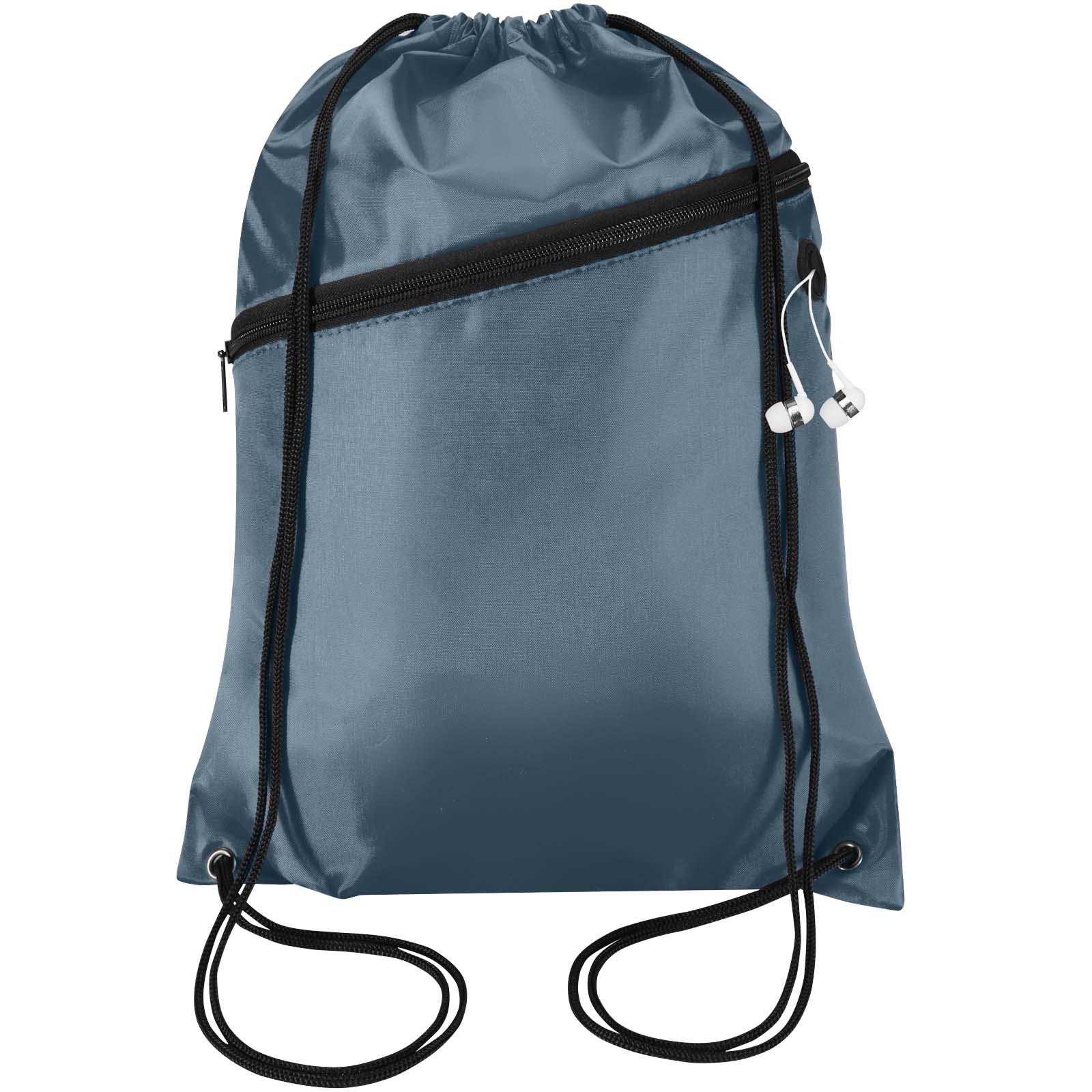 Sac à cordon Oriole en RPET avec poche avant zippée, 5 L