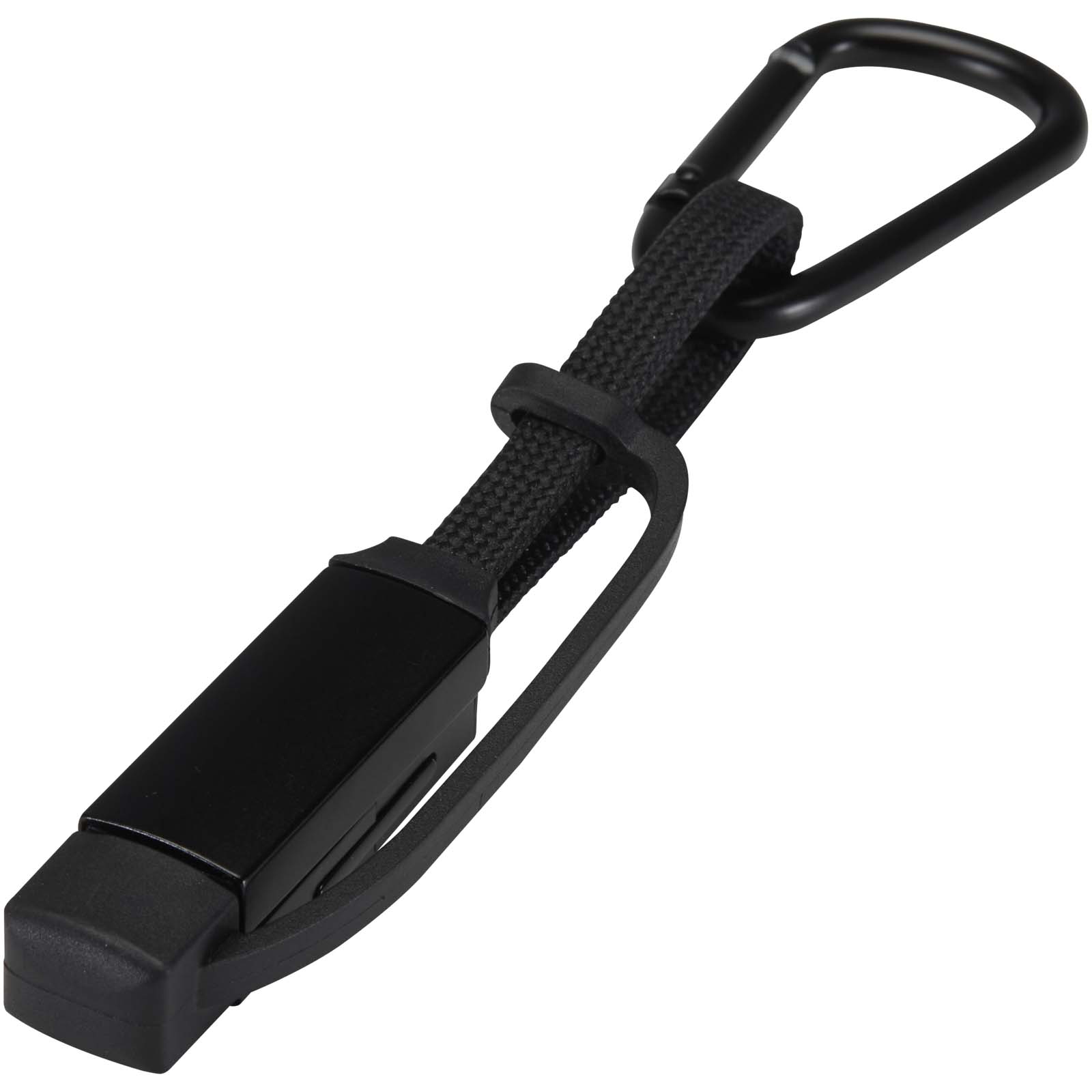 Câble de recharge Algieba 65 W 3-en-1 en aluminium recyclé avec mousqueton