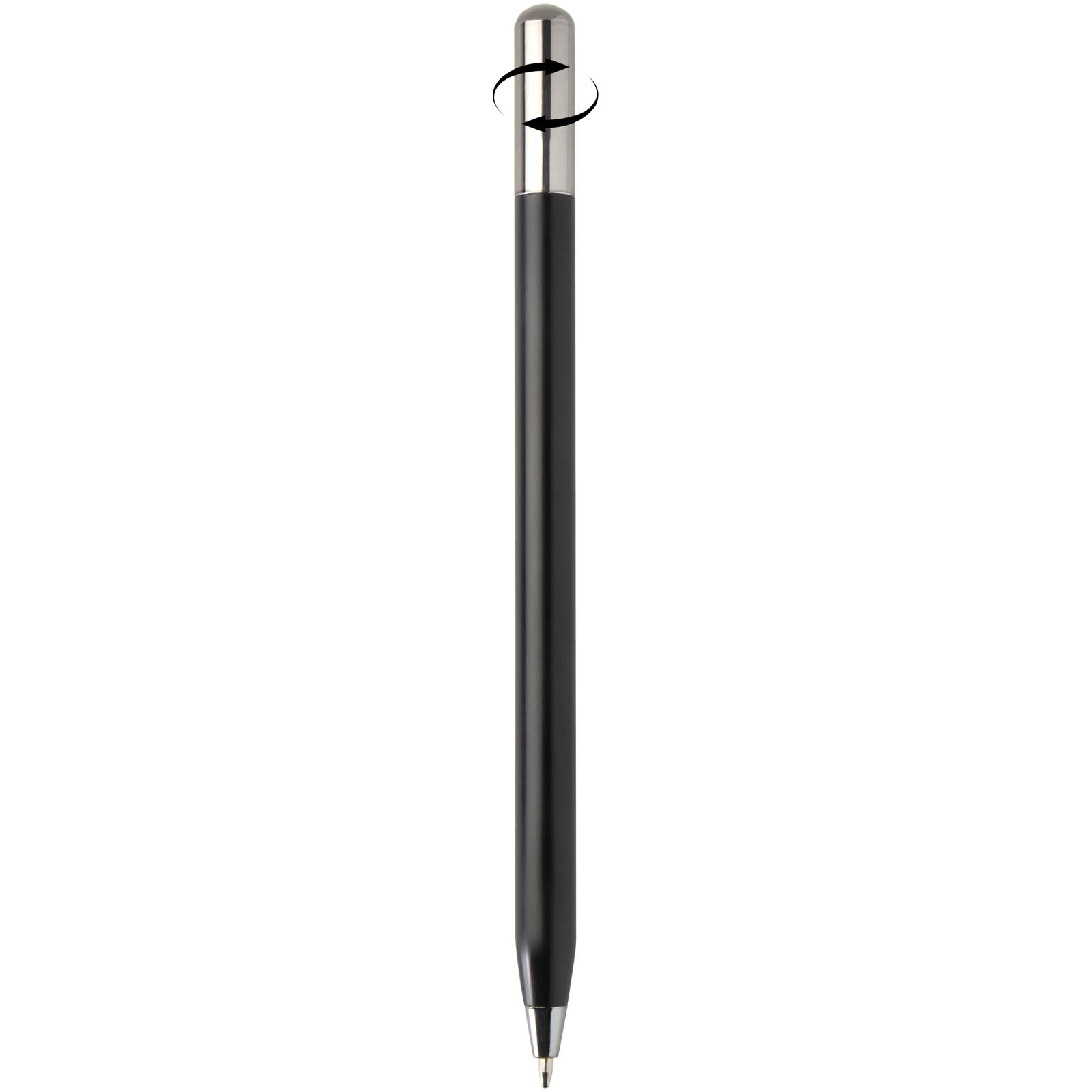 Stylo à bille à mécanisme rotatif SMART en aluminium recyclé (encre noire)
