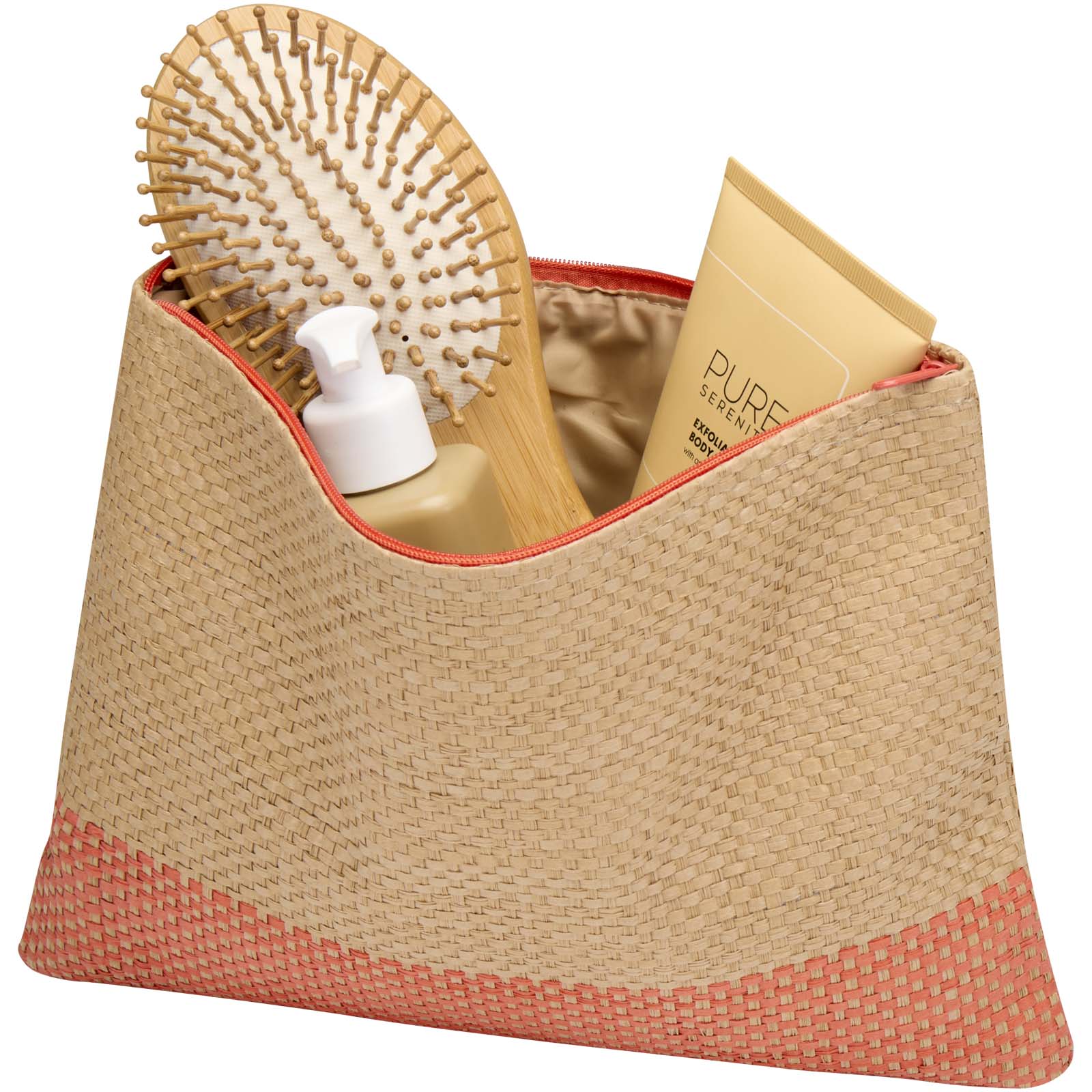Pochette en papier paille Rhythm avec fermeture à glissière, 3 L
