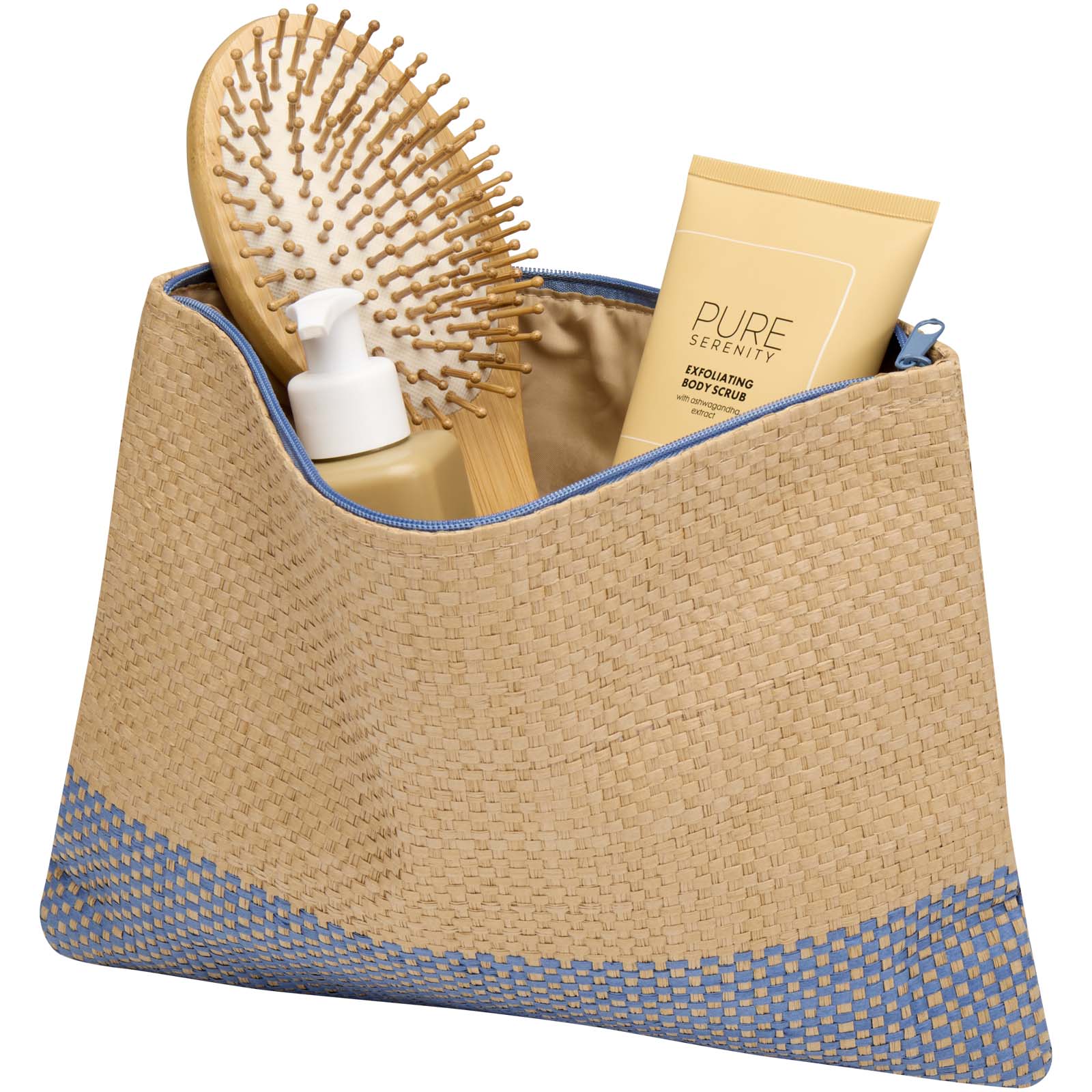 Pochette en papier paille Rhythm avec fermeture à glissière, 3 L