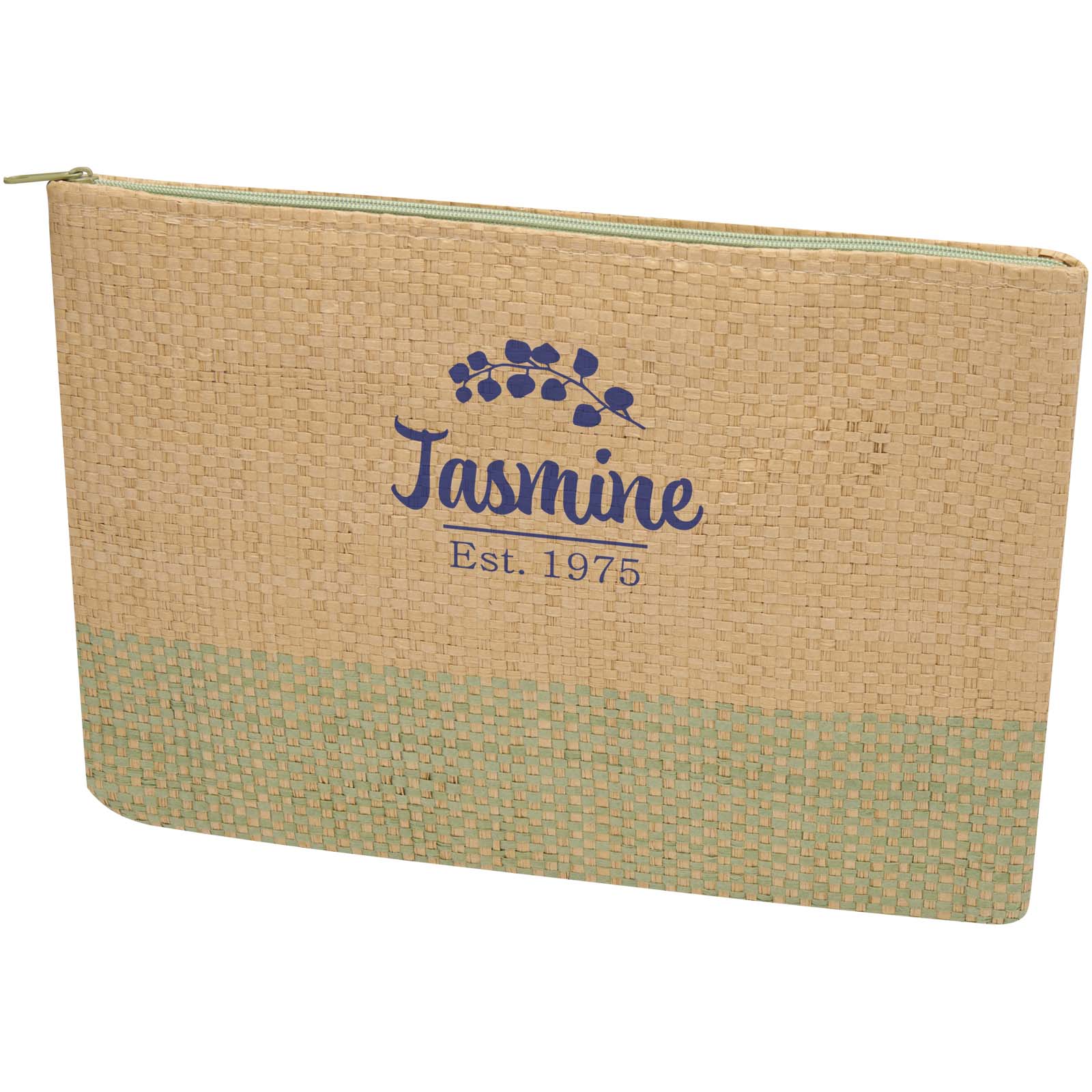 Pochette en papier paille Rhythm avec fermeture à glissière, 3 L