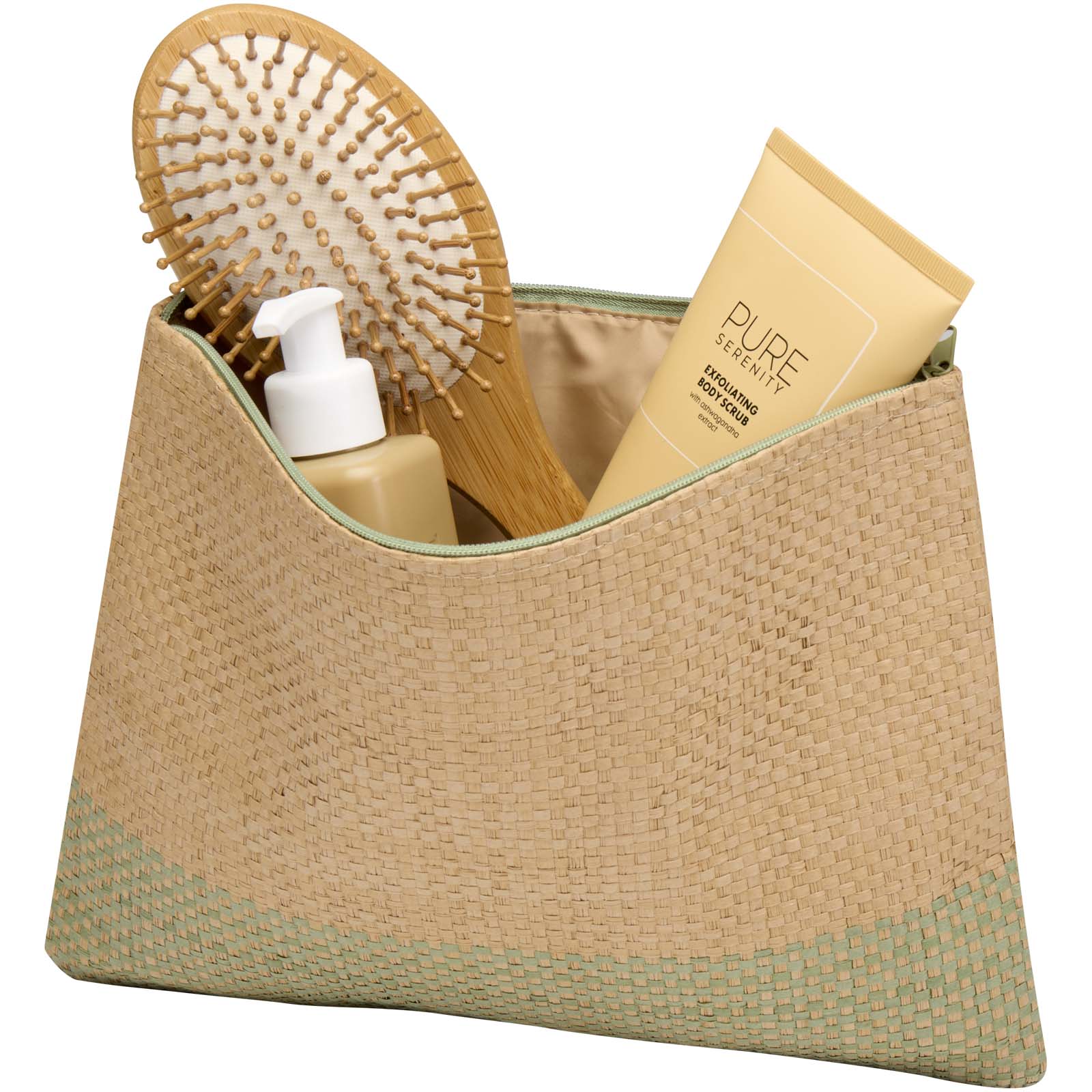 Pochette en papier paille Rhythm avec fermeture à glissière, 3 L