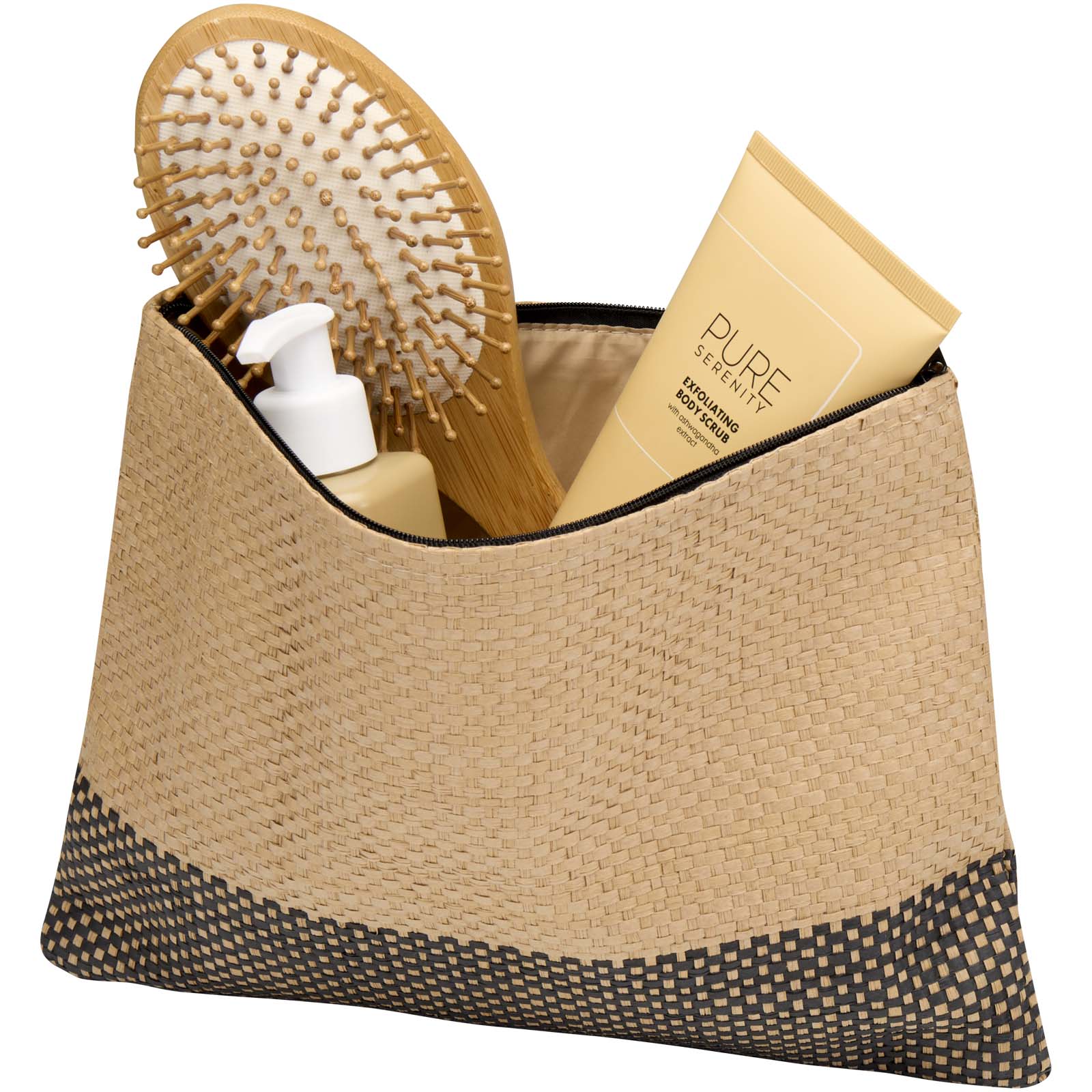Pochette en papier paille Rhythm avec fermeture à glissière, 3 L