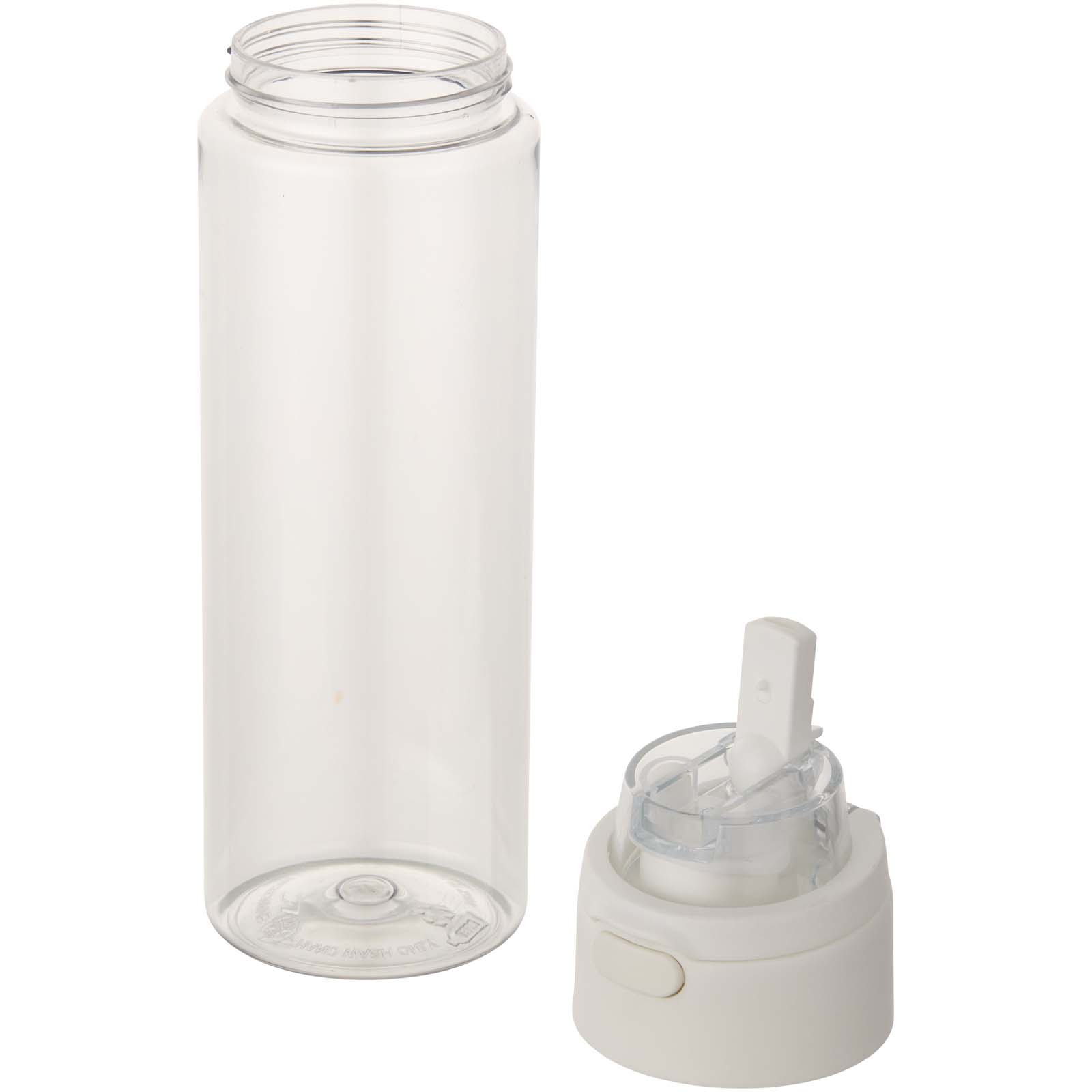 Bouteille d'eau Theron de 700 ml en plastique recyclé RCS, avec bouchon double fonction et paille rabattable