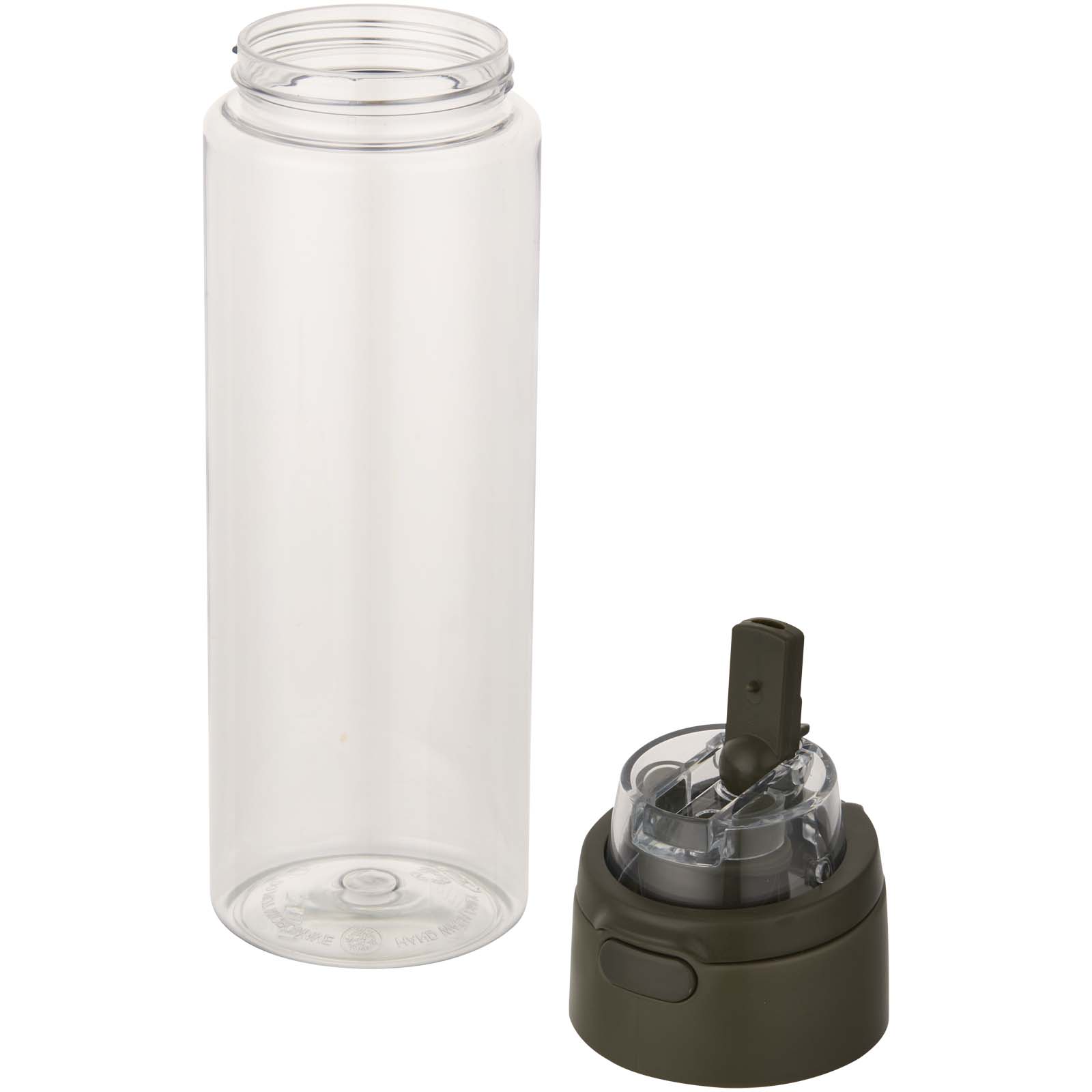 Bouteille d'eau Theron de 700 ml en plastique recyclé RCS, avec bouchon double fonction et paille rabattable