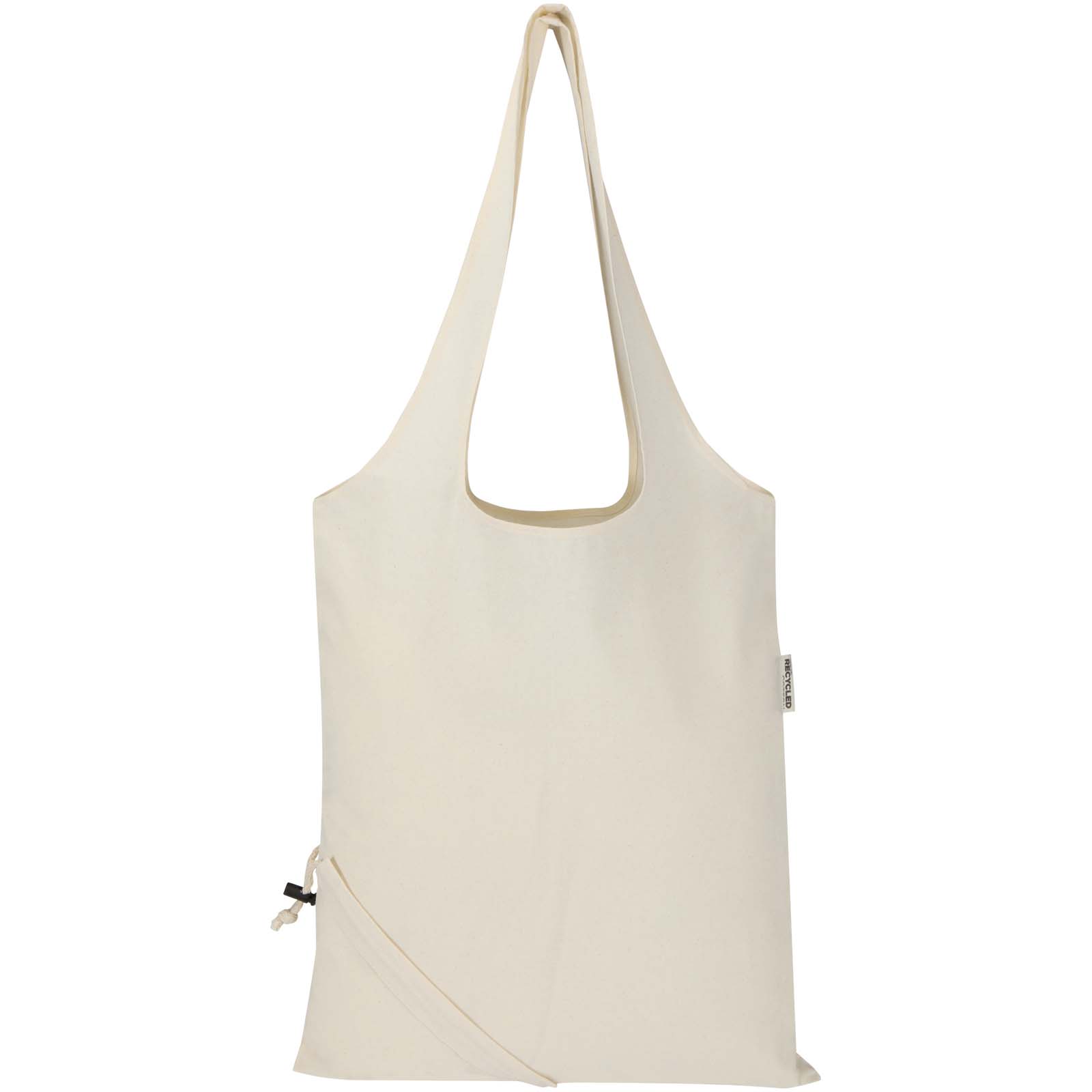 Sac fourre-tout pliable en coton recyclé GRS « Madras Blend » 140 g/m², 7 L
