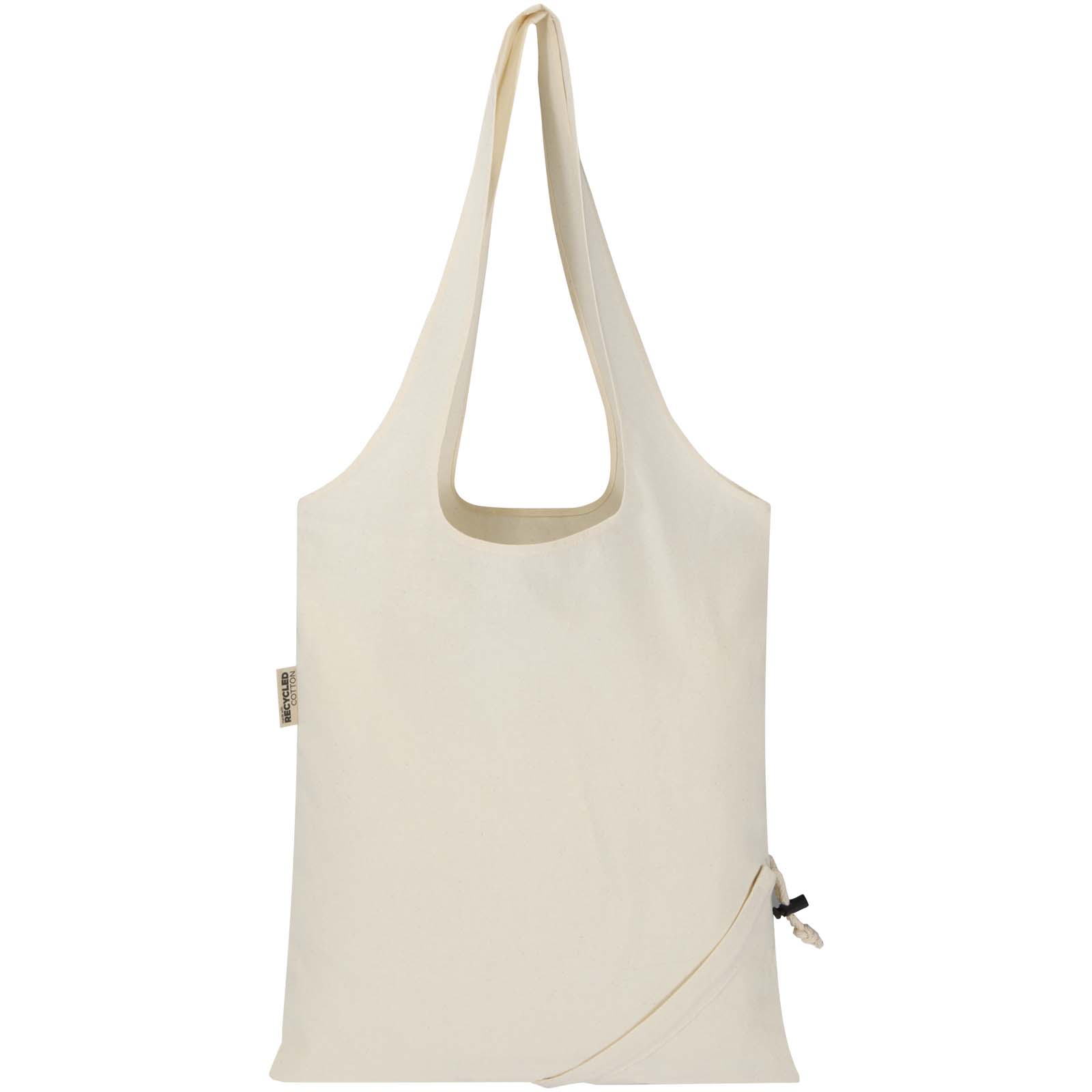 Sac fourre-tout pliable en coton recyclé GRS « Madras Blend » 140 g/m², 7 L