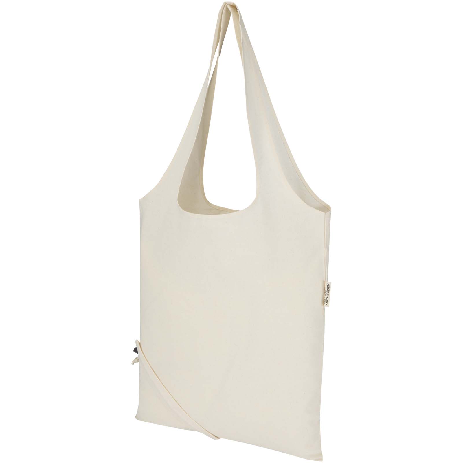 Sac fourre-tout pliable en coton recyclé GRS « Madras Blend » 140 g/m², 7 L