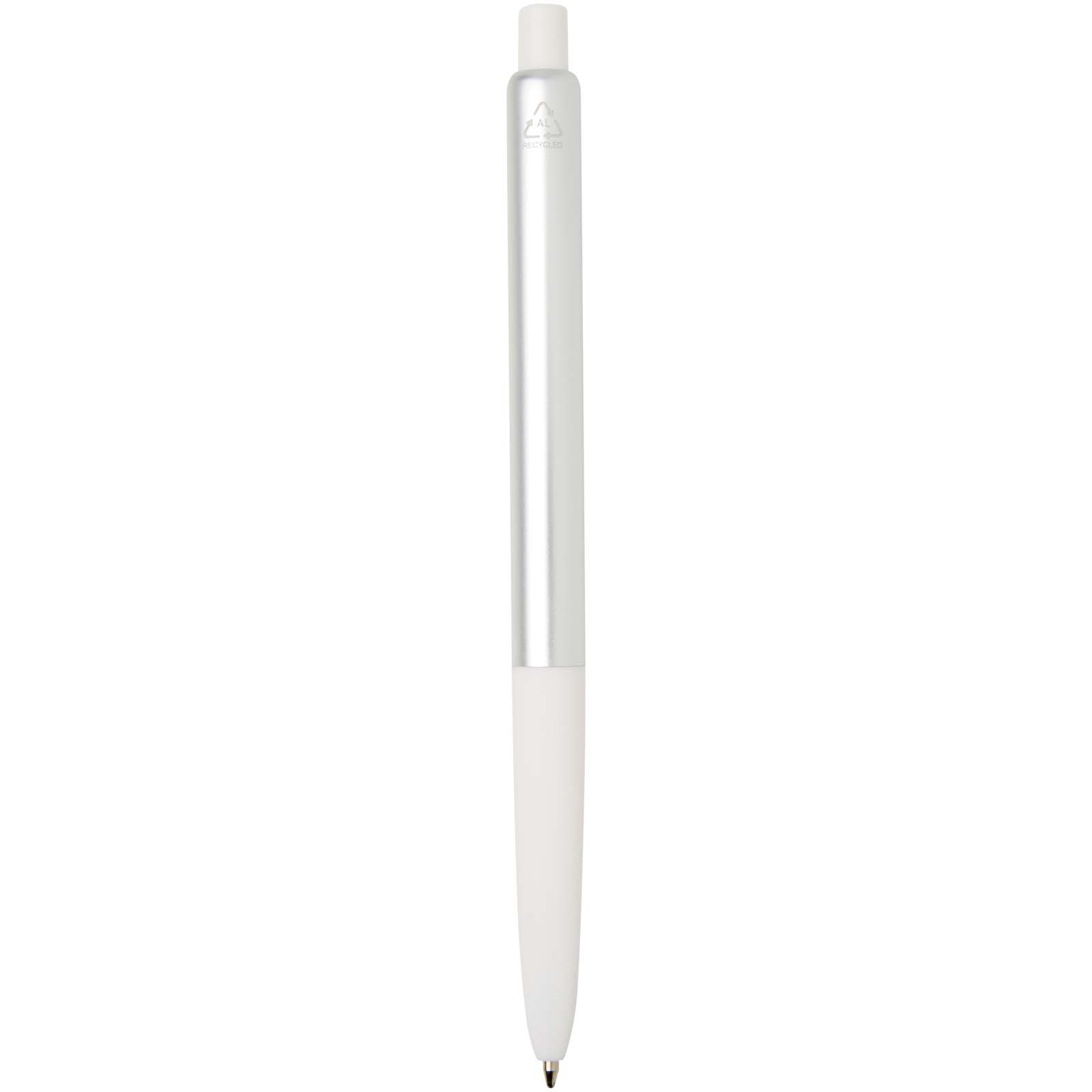 Stylo à bille Soffit en aluminium recyclé, à mécanisme à clic et anodisé (encre bleue)