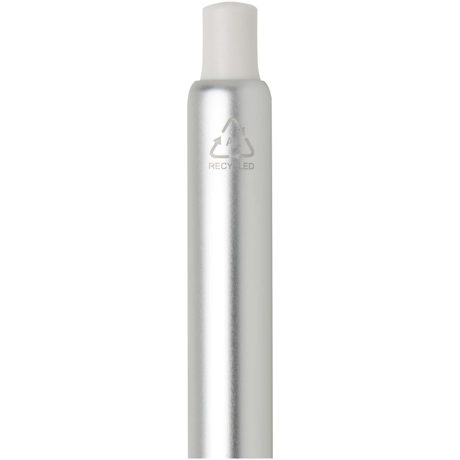 Stylo à bille Soffit en aluminium recyclé, à mécanisme à clic et anodisé (encre bleue)