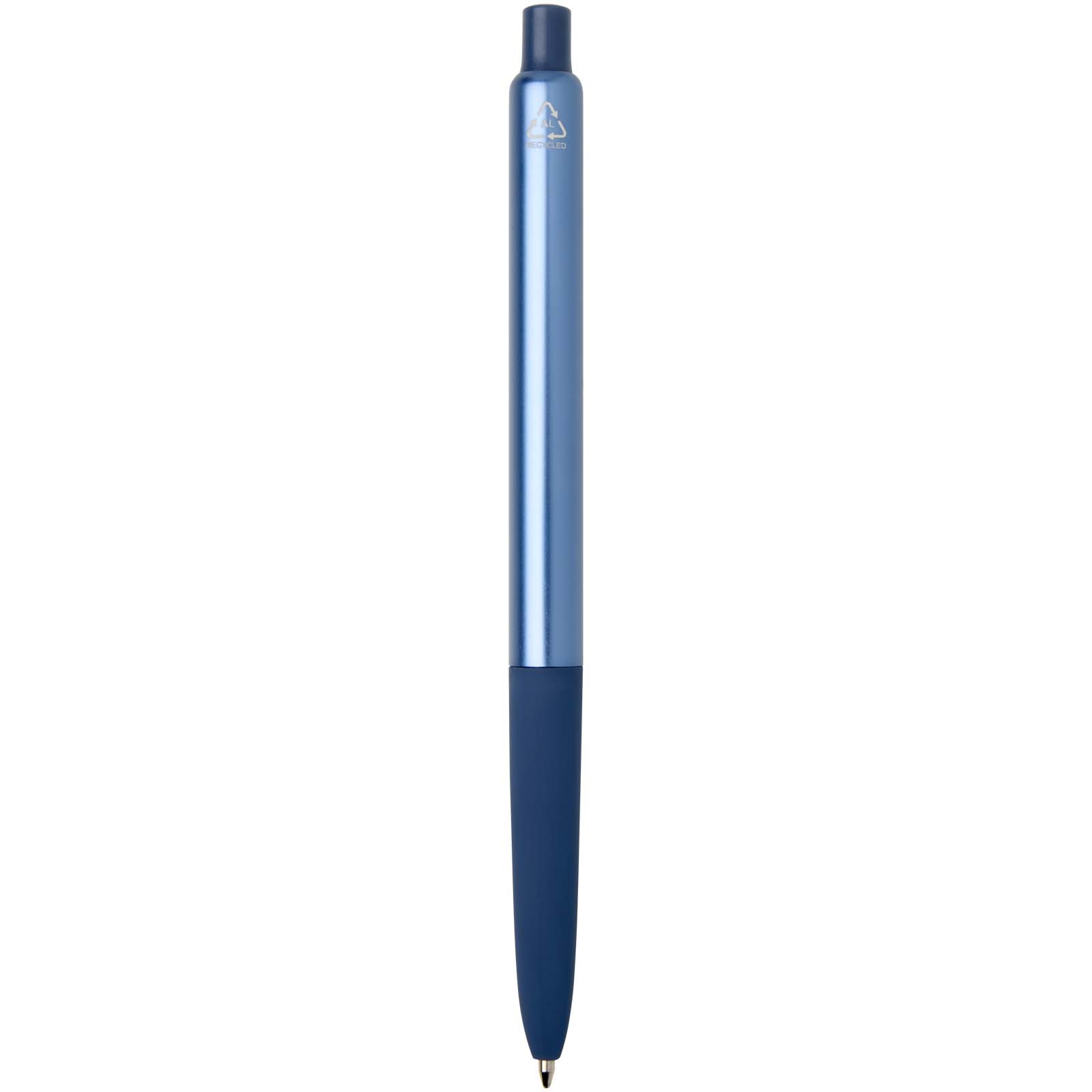 Stylo à bille Soffit en aluminium recyclé, à mécanisme à clic et anodisé (encre bleue)