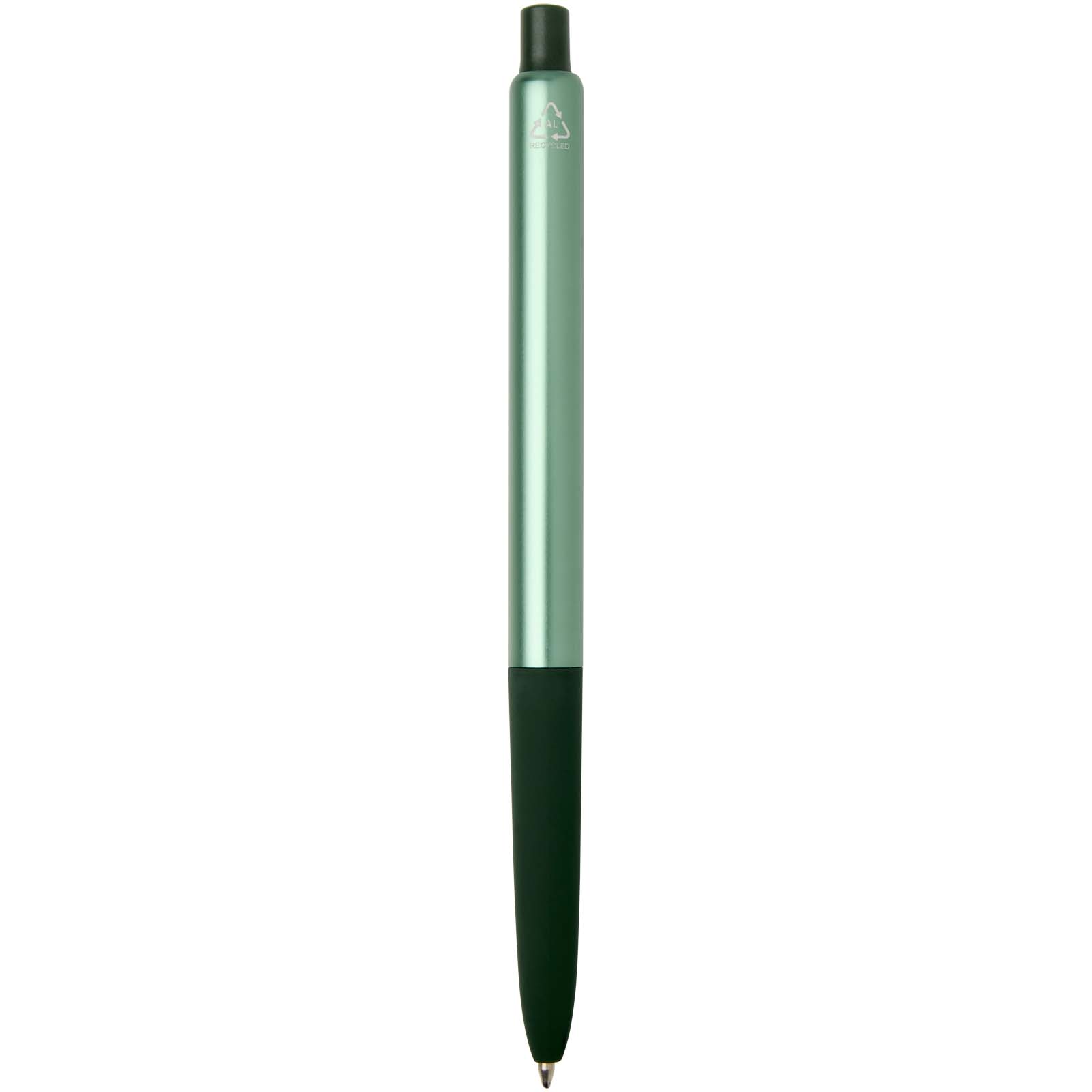 Stylo à bille Soffit en aluminium recyclé, à mécanisme à clic et anodisé (encre bleue)
