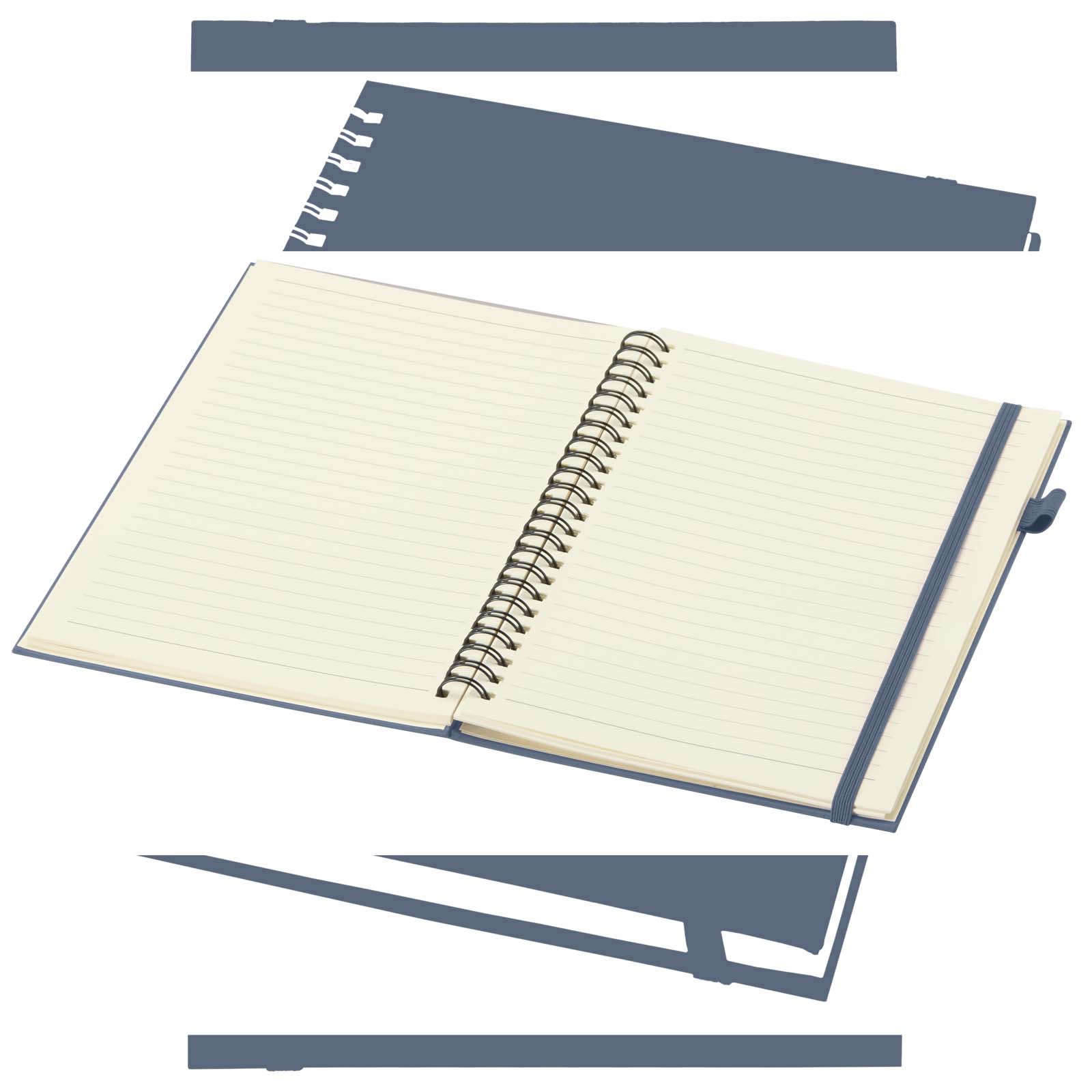 JournalBooks Cahier à spirales Liss A5 à couverture rigide en plastique recyclé