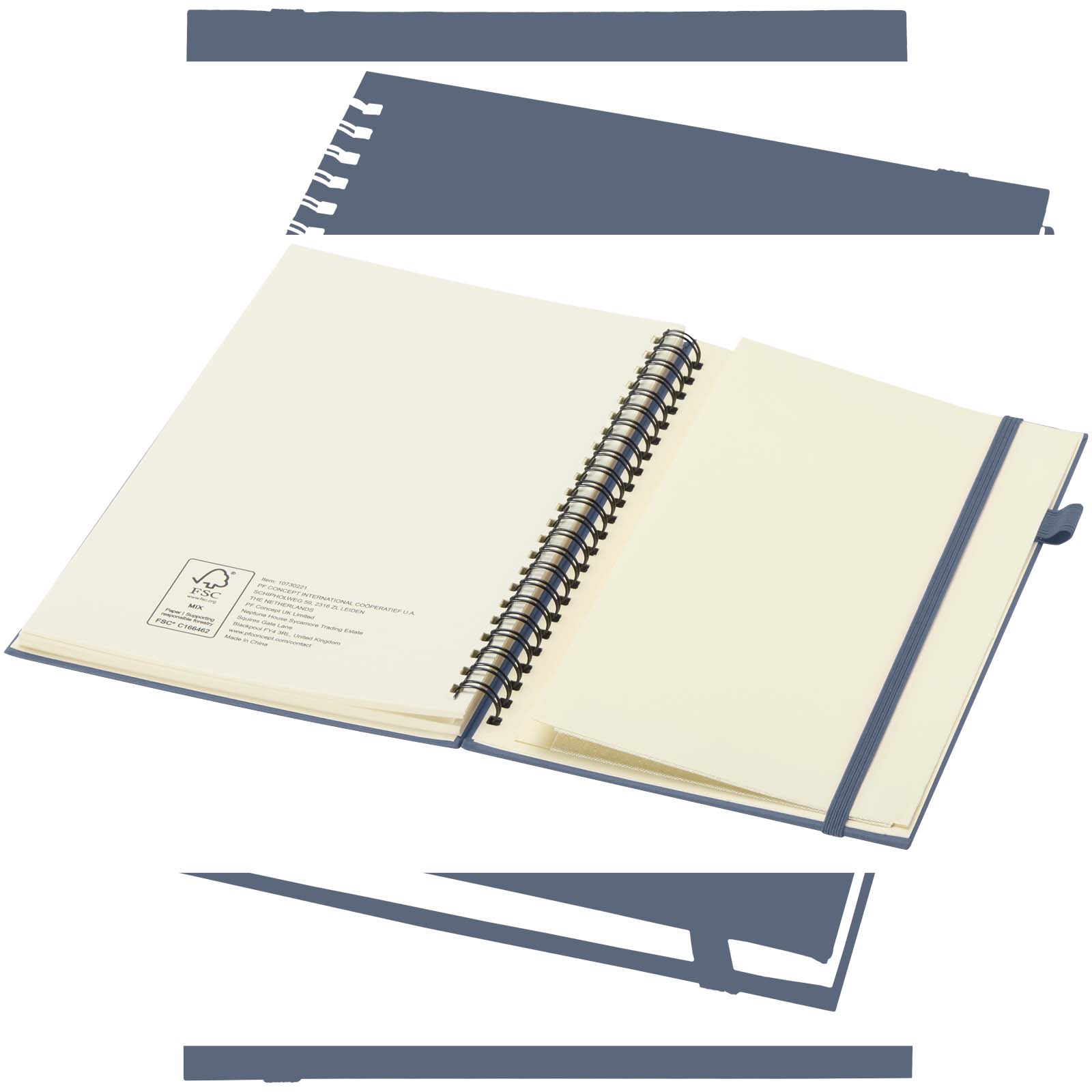 JournalBooks Cahier à spirales Liss A5 à couverture rigide en plastique recyclé