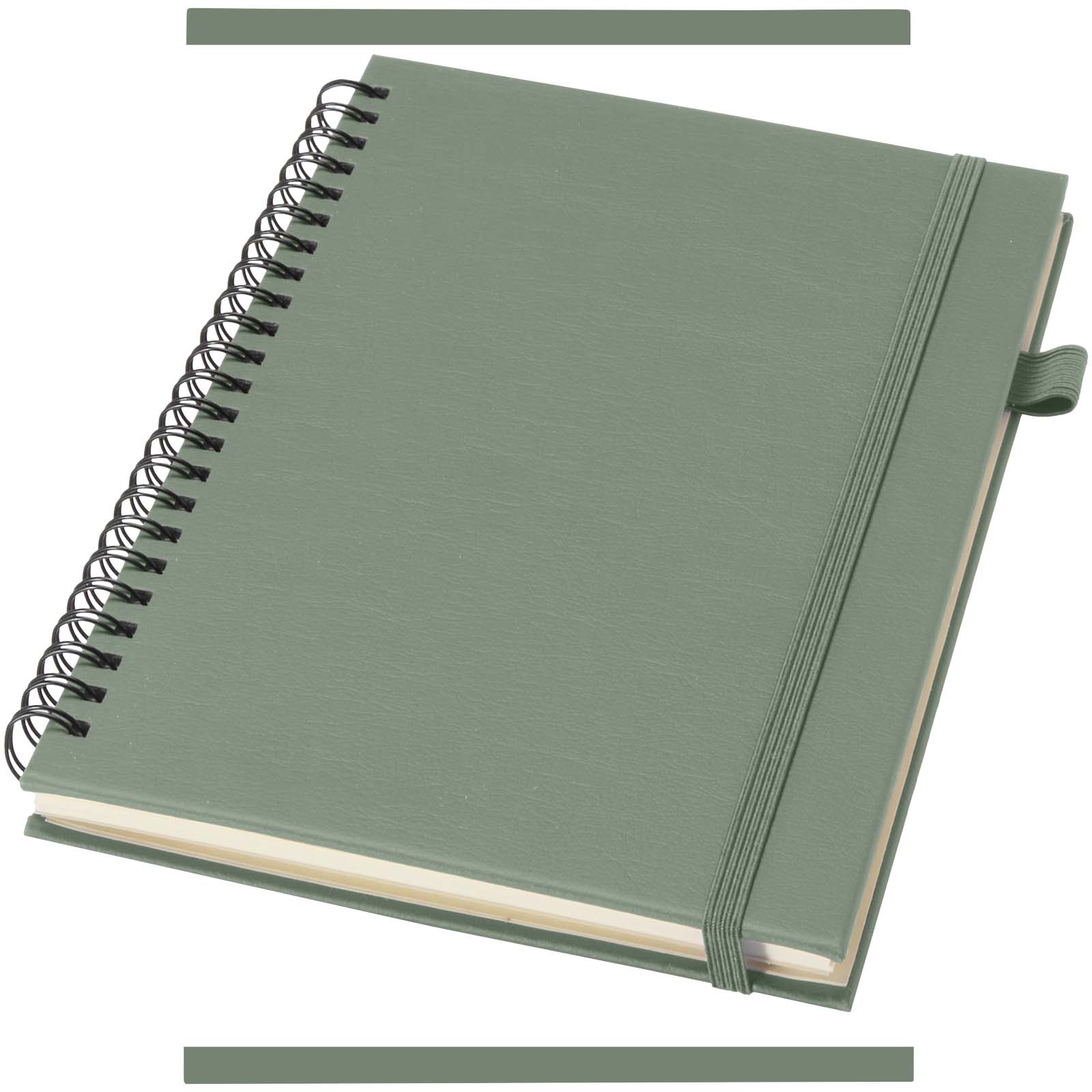 JournalBooks Cahier à spirales Liss A5 à couverture rigide en plastique recyclé