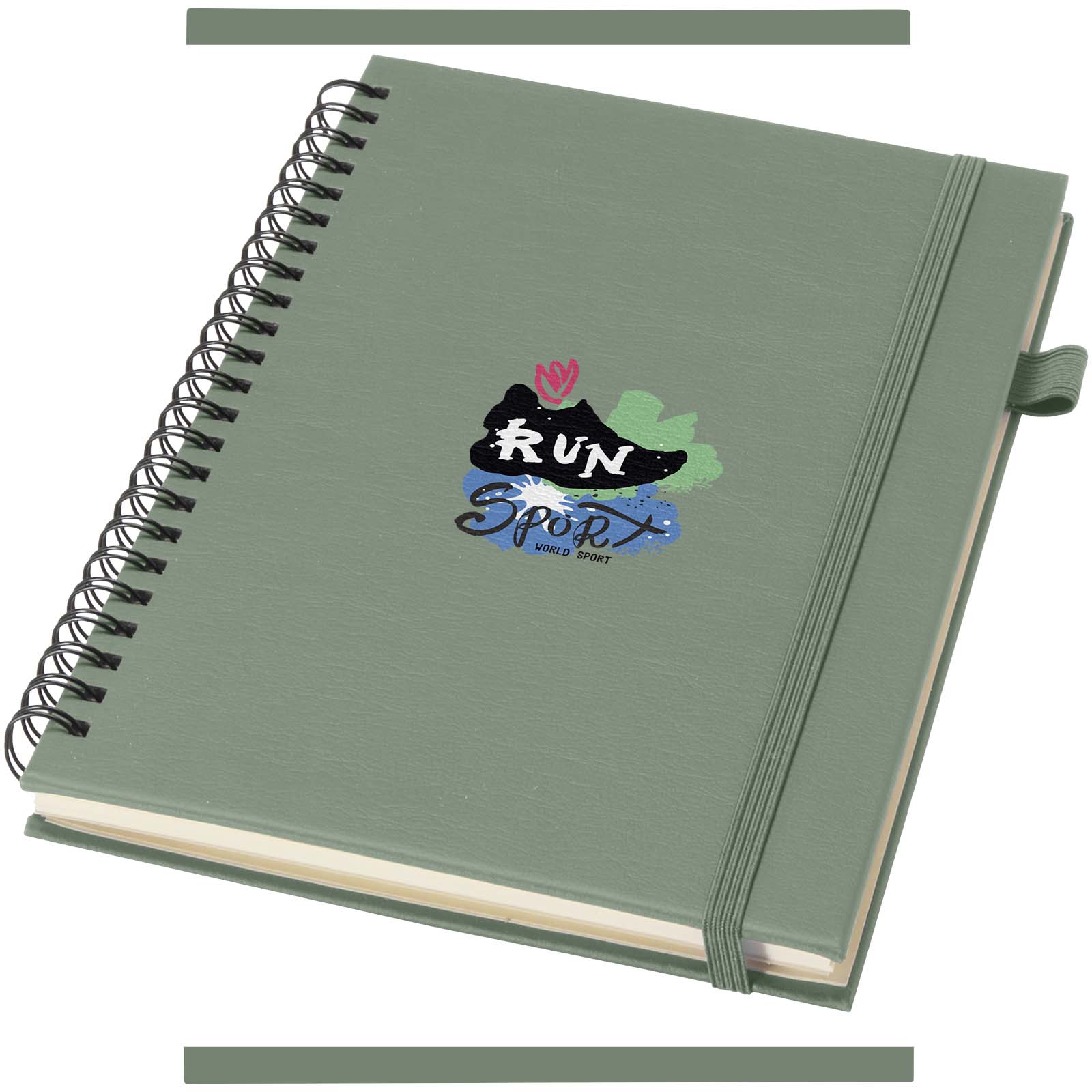 JournalBooks Cahier à spirales Liss A5 à couverture rigide en plastique recyclé