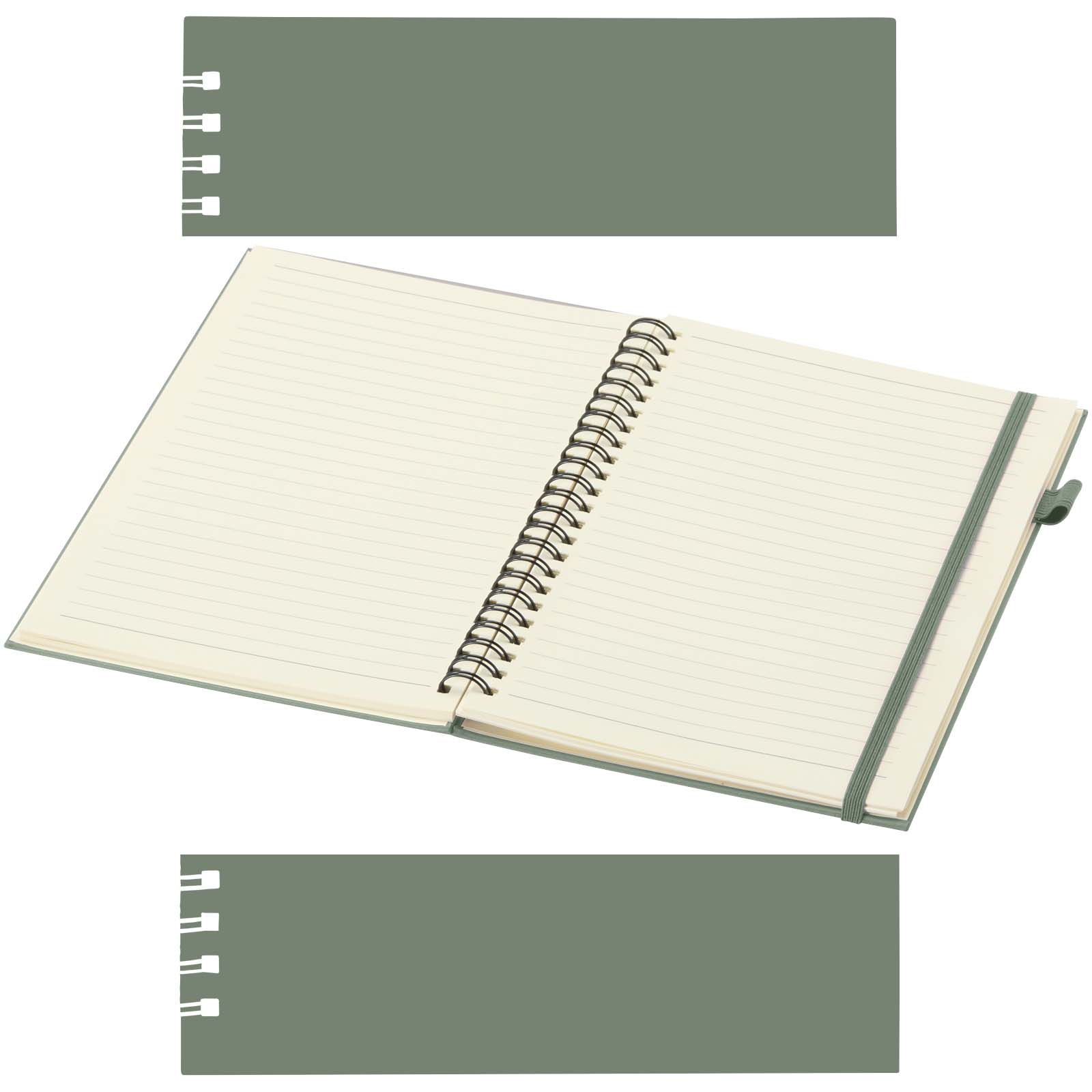 JournalBooks Cahier à spirales Liss A5 à couverture rigide en plastique recyclé